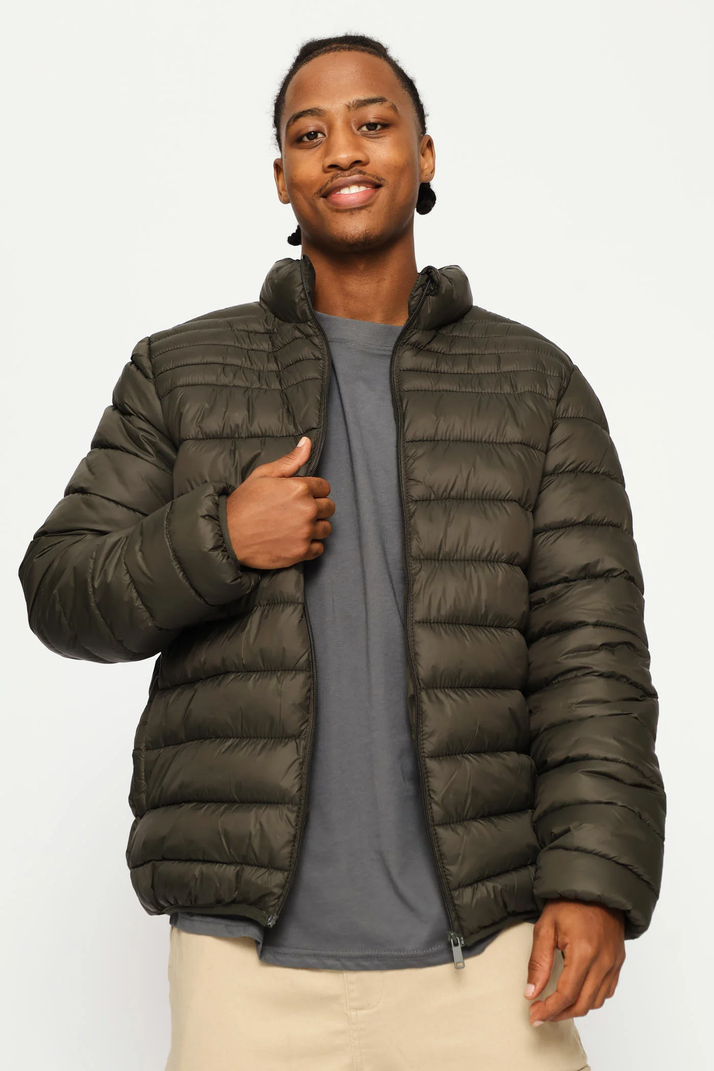 Basic Puffer Jacket - Fatigue - Image 4