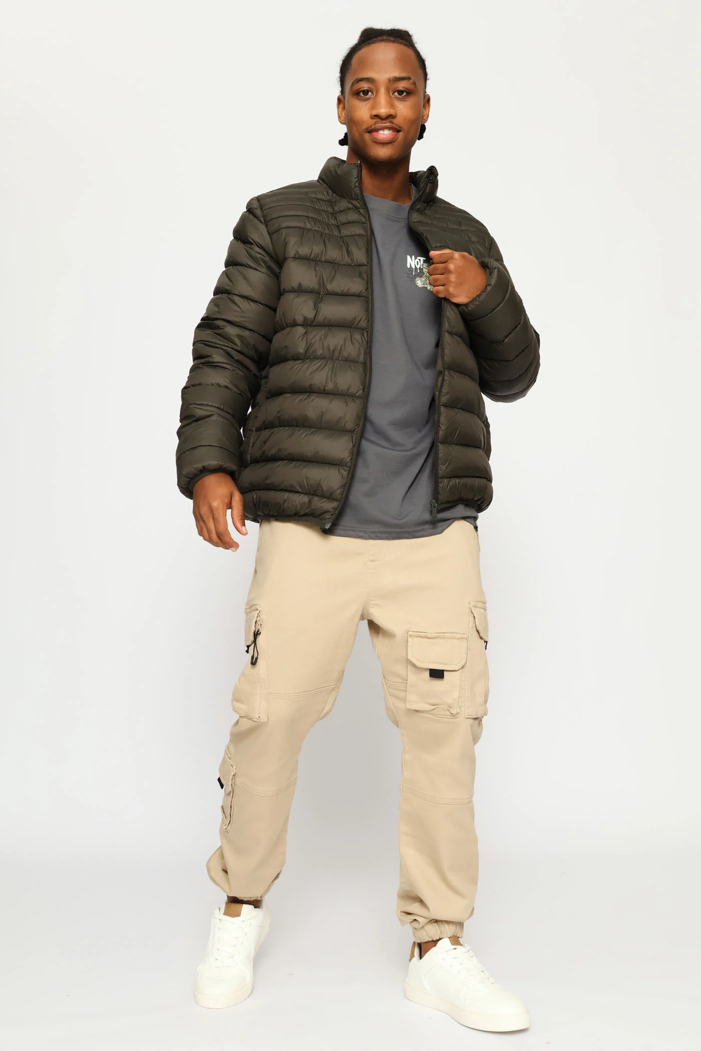 Basic Puffer Jacket - Fatigue - Image 7