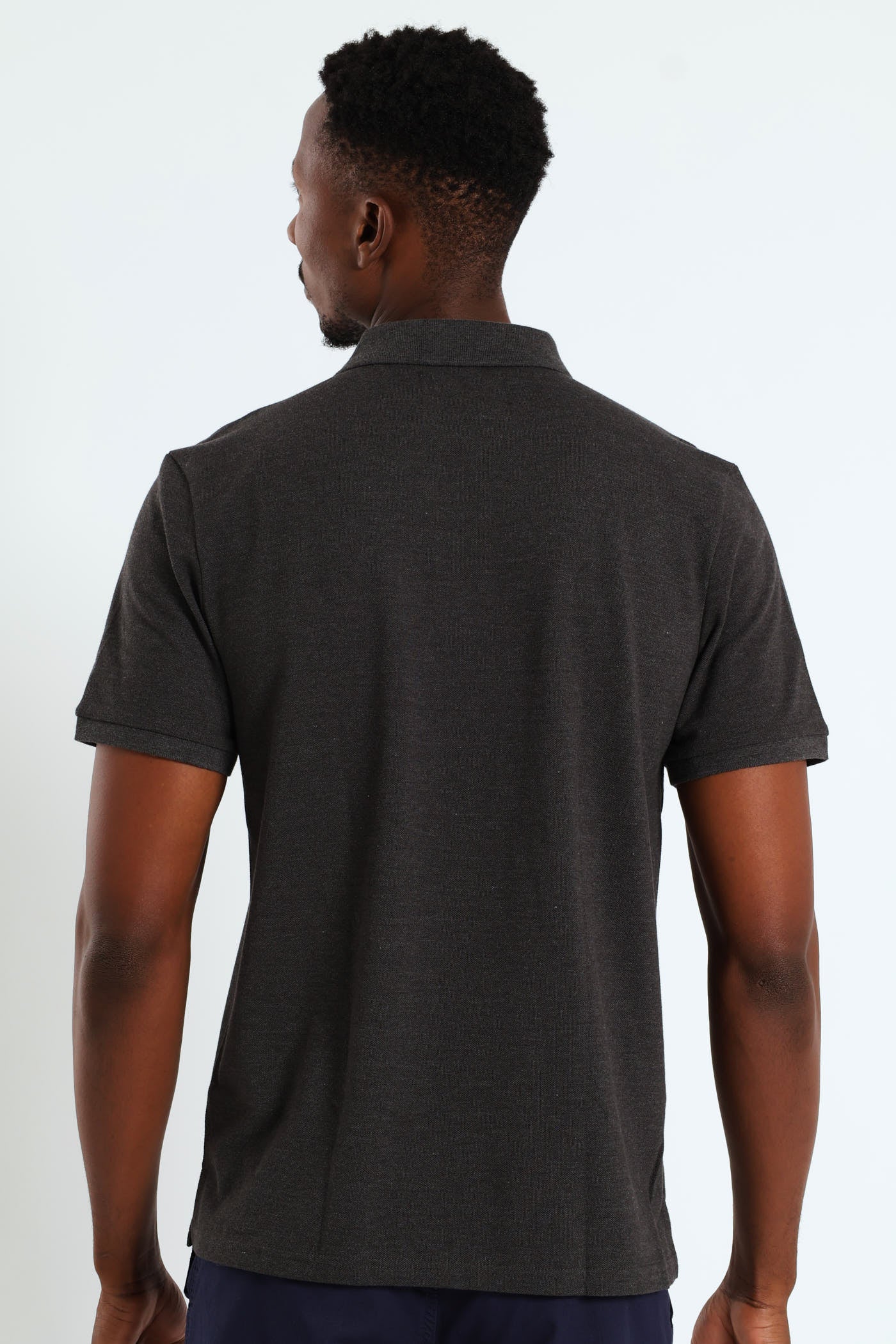 Basic Regular Fit Golfer - Charcoal Melange - Image 3
