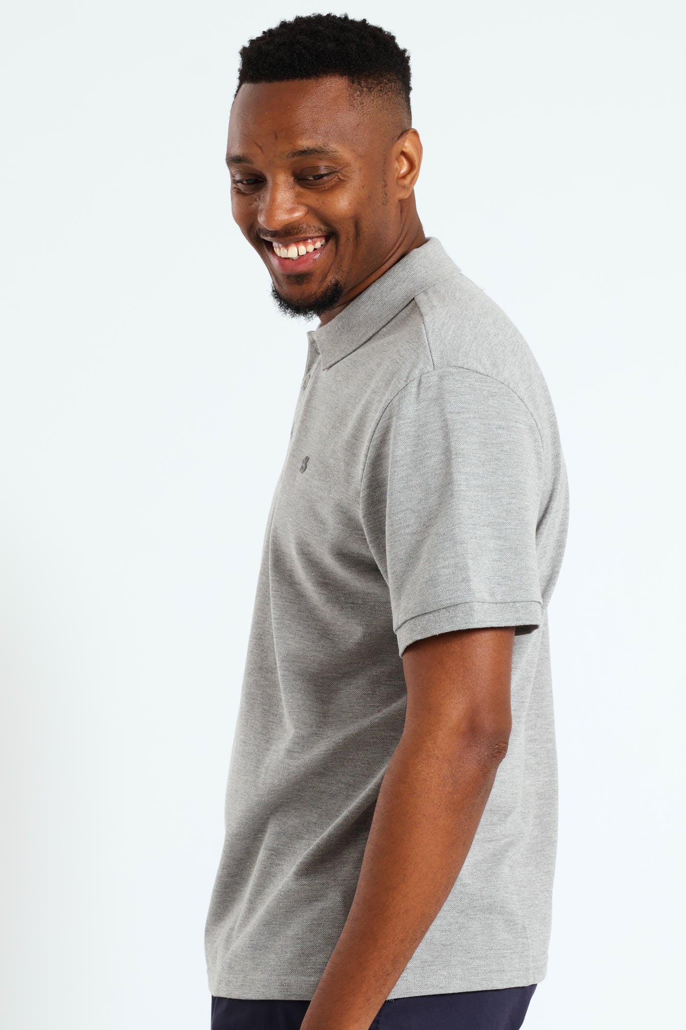 Basic Regular Fit Golfer - Grey Melange - Image 3