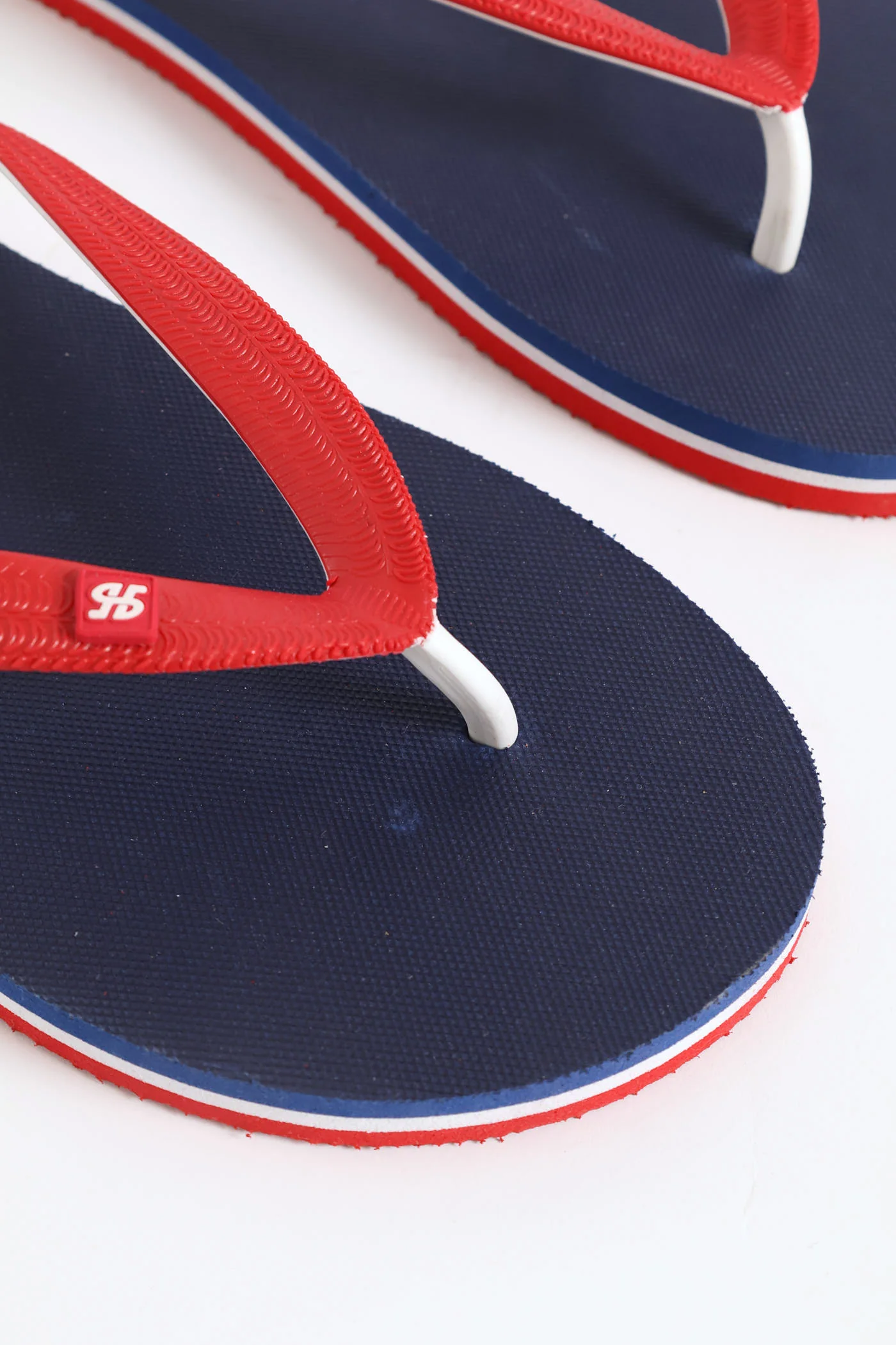 Basic Rubber Flip Flop - Navy/Red - Image 2