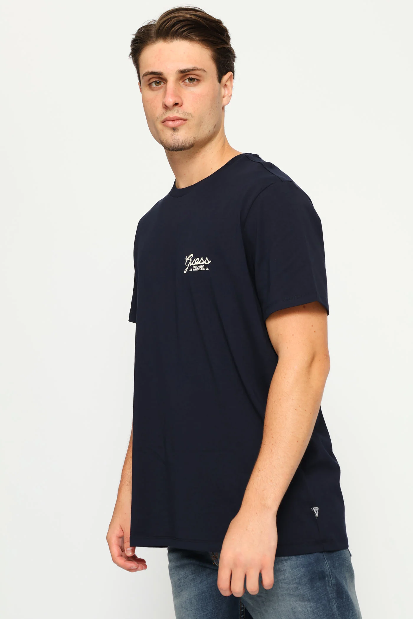 Basic Script Logo Tee - Navy - Image 4