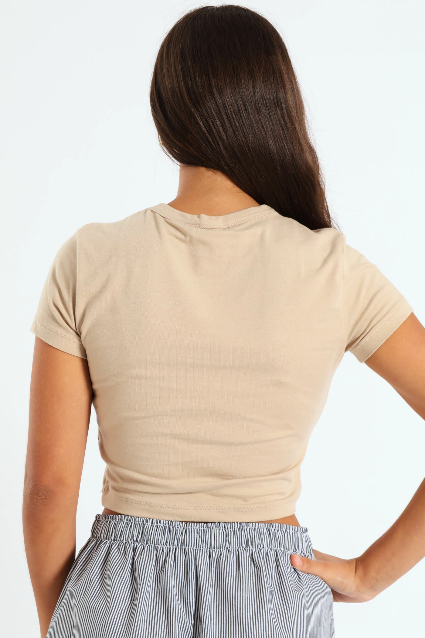 Basic Short Sleeve Tee - Stone - Image 2