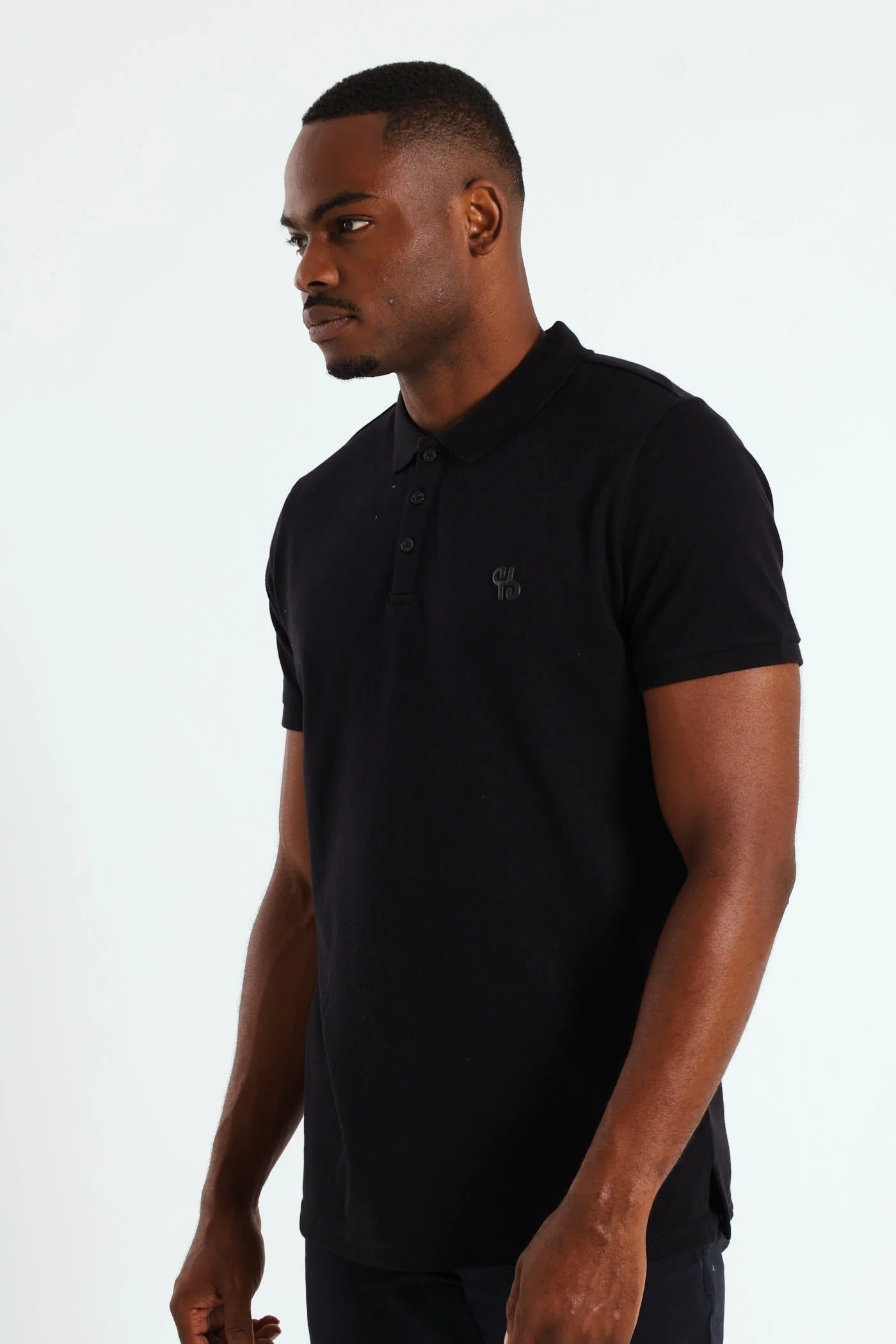 Basic Slim Fit Golfer - Black - Image 2