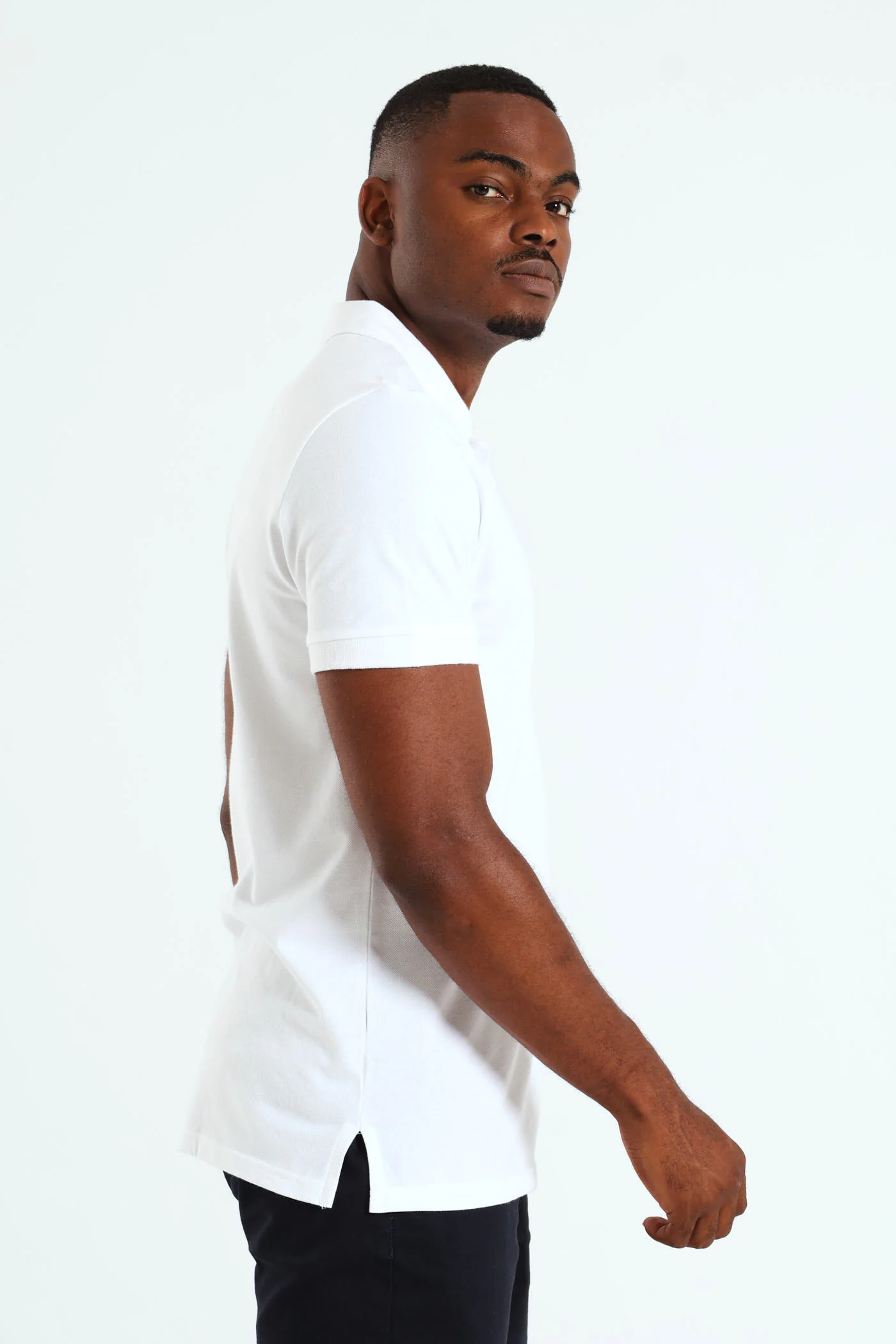 Basic Slim Fit Golfer - White - Image 4
