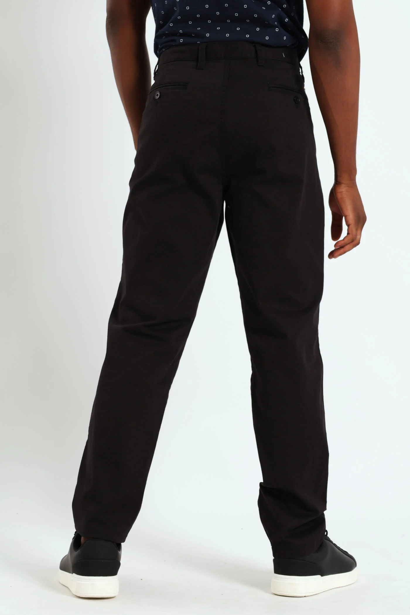 Basic Slim Stretch Chino Trousers - Black - Image 3