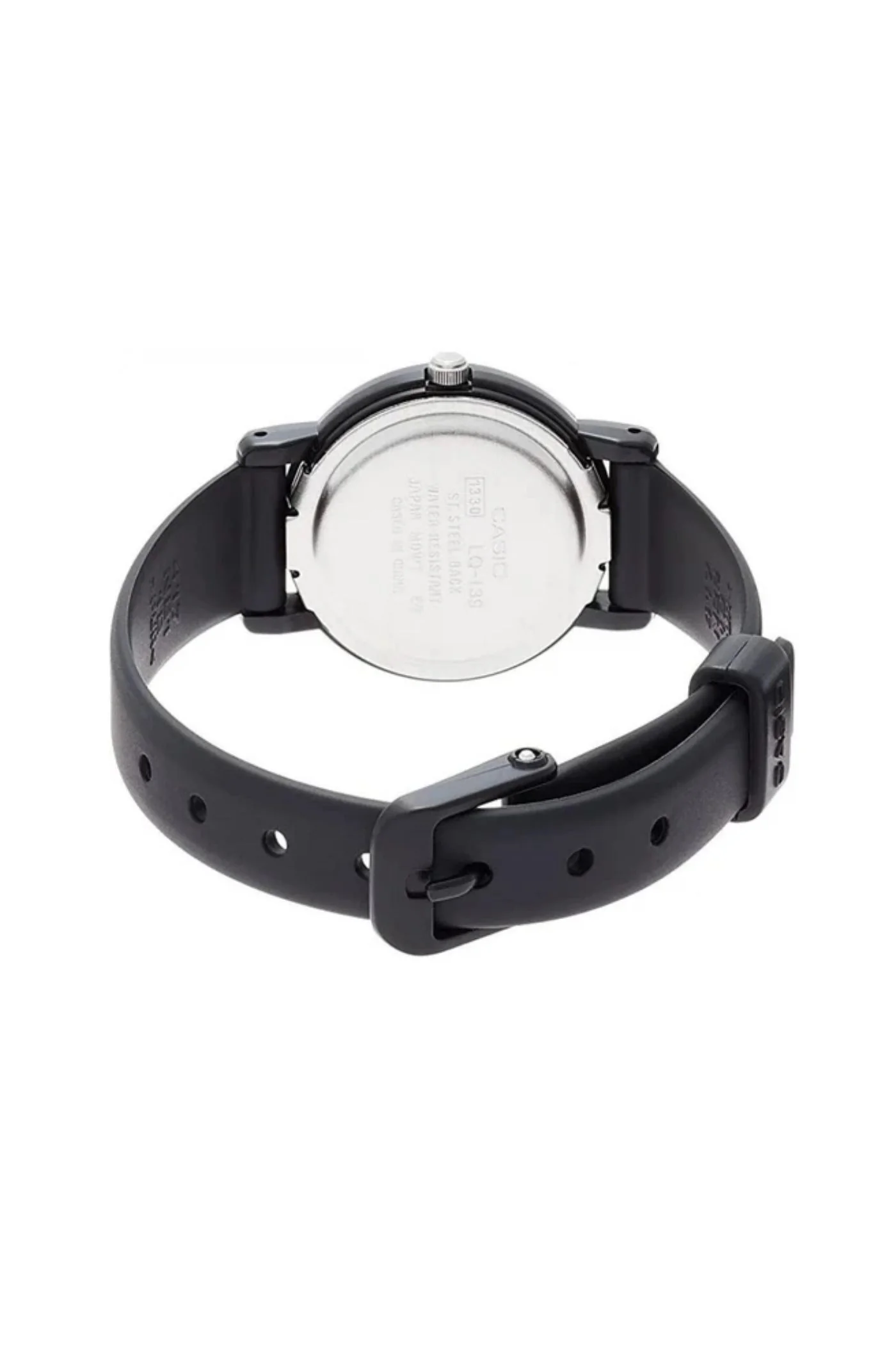 Basic Small Analogue White Dial Watch - Black - Image 2
