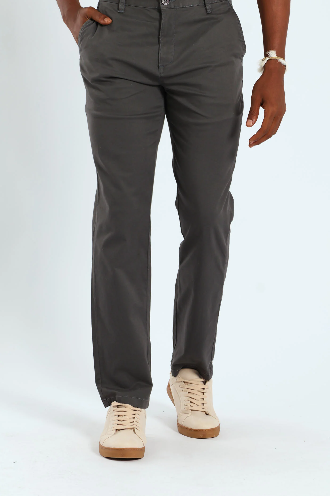 Basic Straight Stretch Chino - Grey - Image 3
