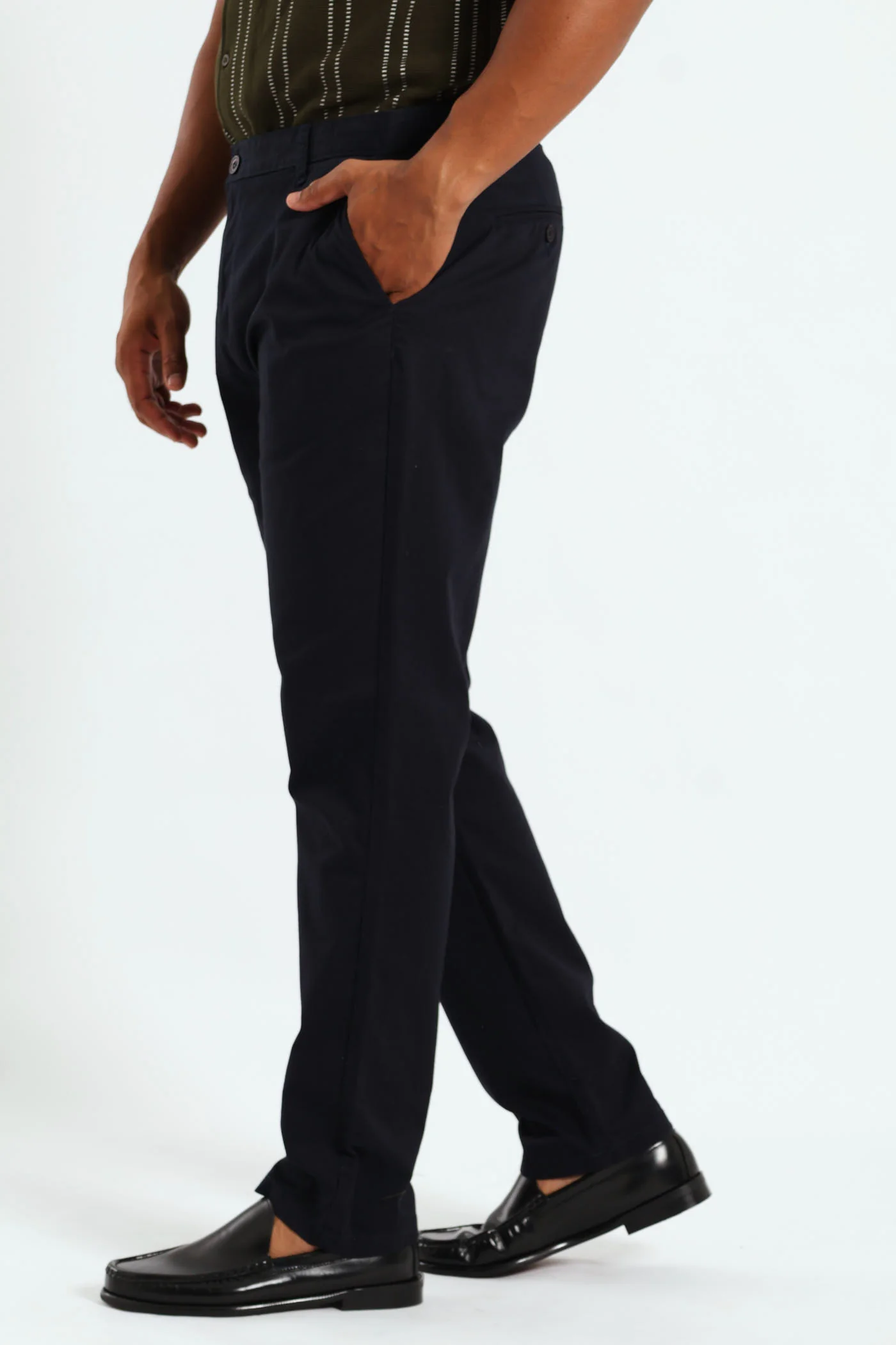Basic Straight Stretch Chino - Navy - Image 2