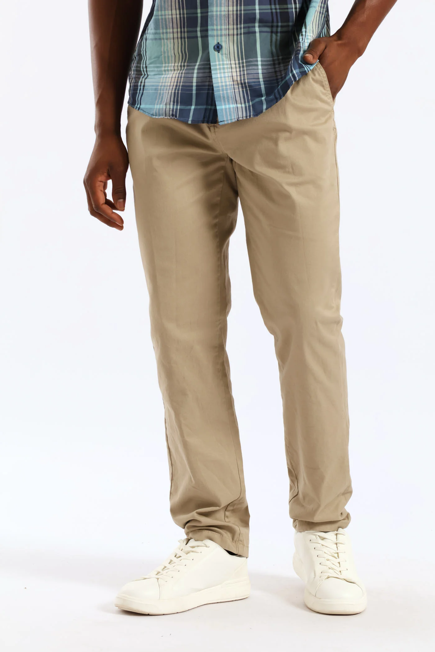 Basic Straight Stretch Chino - Stone - Image 2