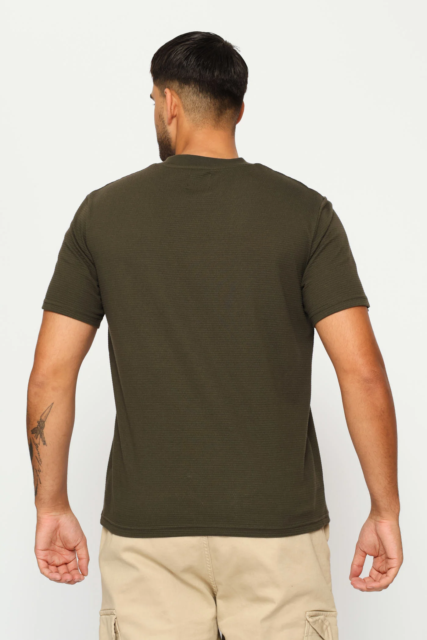 Basic Textured Crew Tee - Fatigue - Image 2