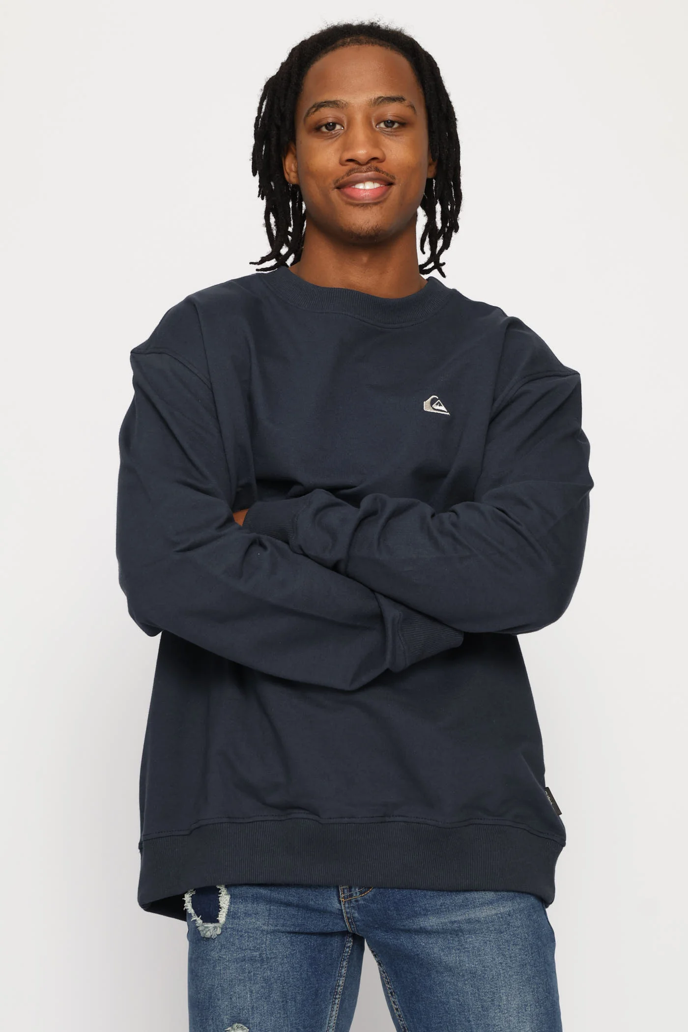 Basic Young Men Crew Top - Navy - Image 3