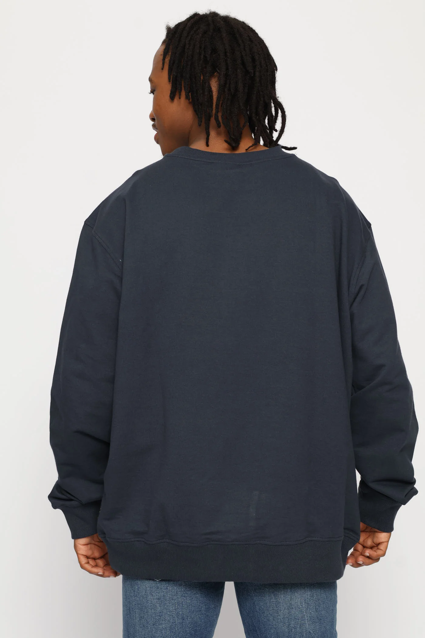 Basic Young Men Crew Top - Navy - Image 4