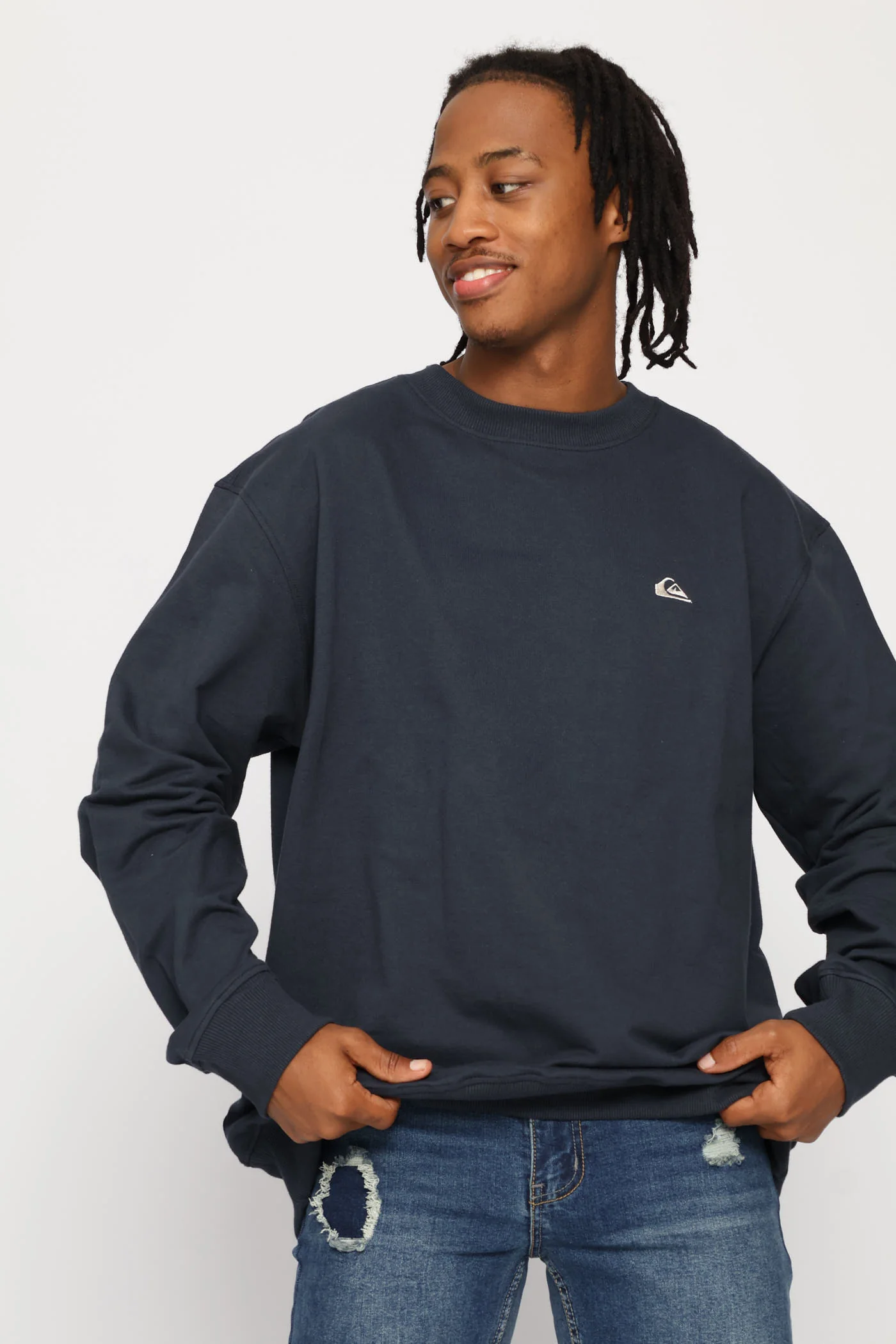 Basic Young Men Crew Top - Navy - Image 5