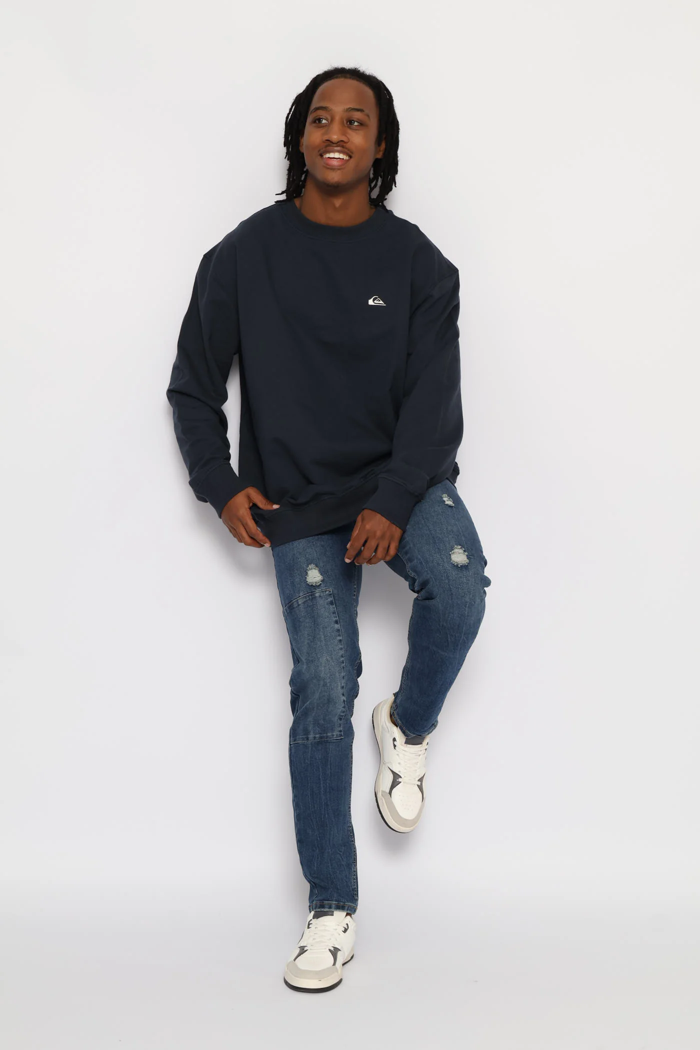 Basic Young Men Crew Top - Navy - Image 6