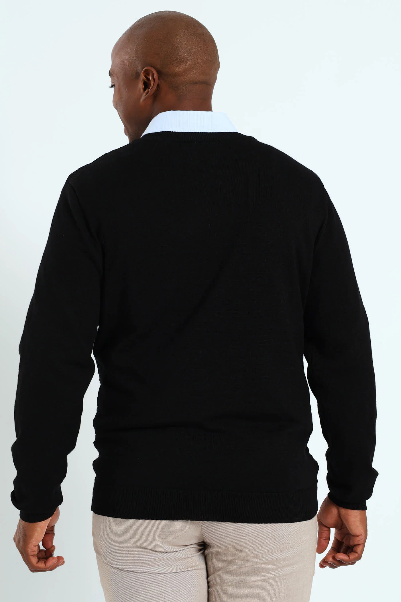 Basket Weave Knit Pullover - Black - Image 4