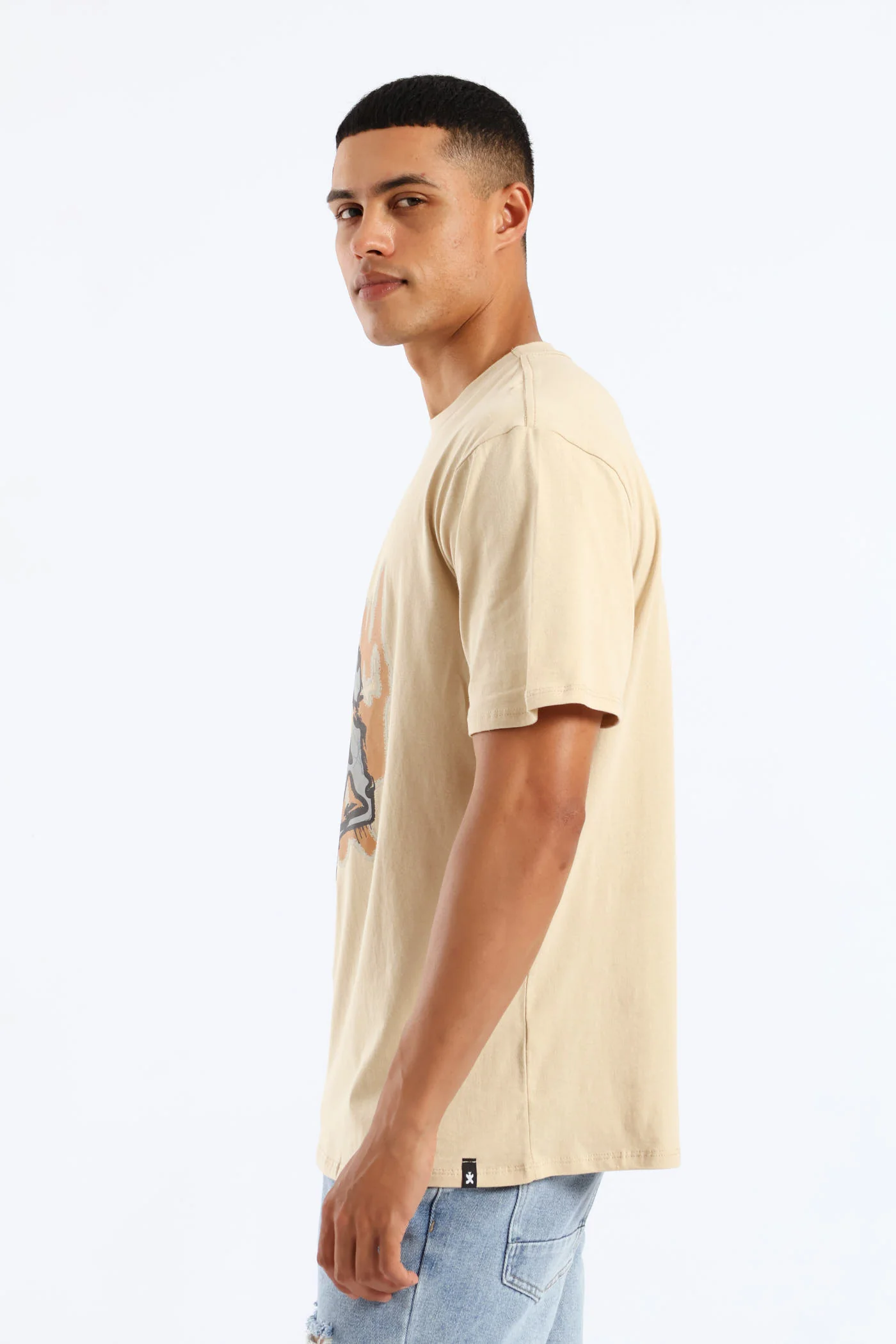 Basketball Print Tee - Stone - Image 3