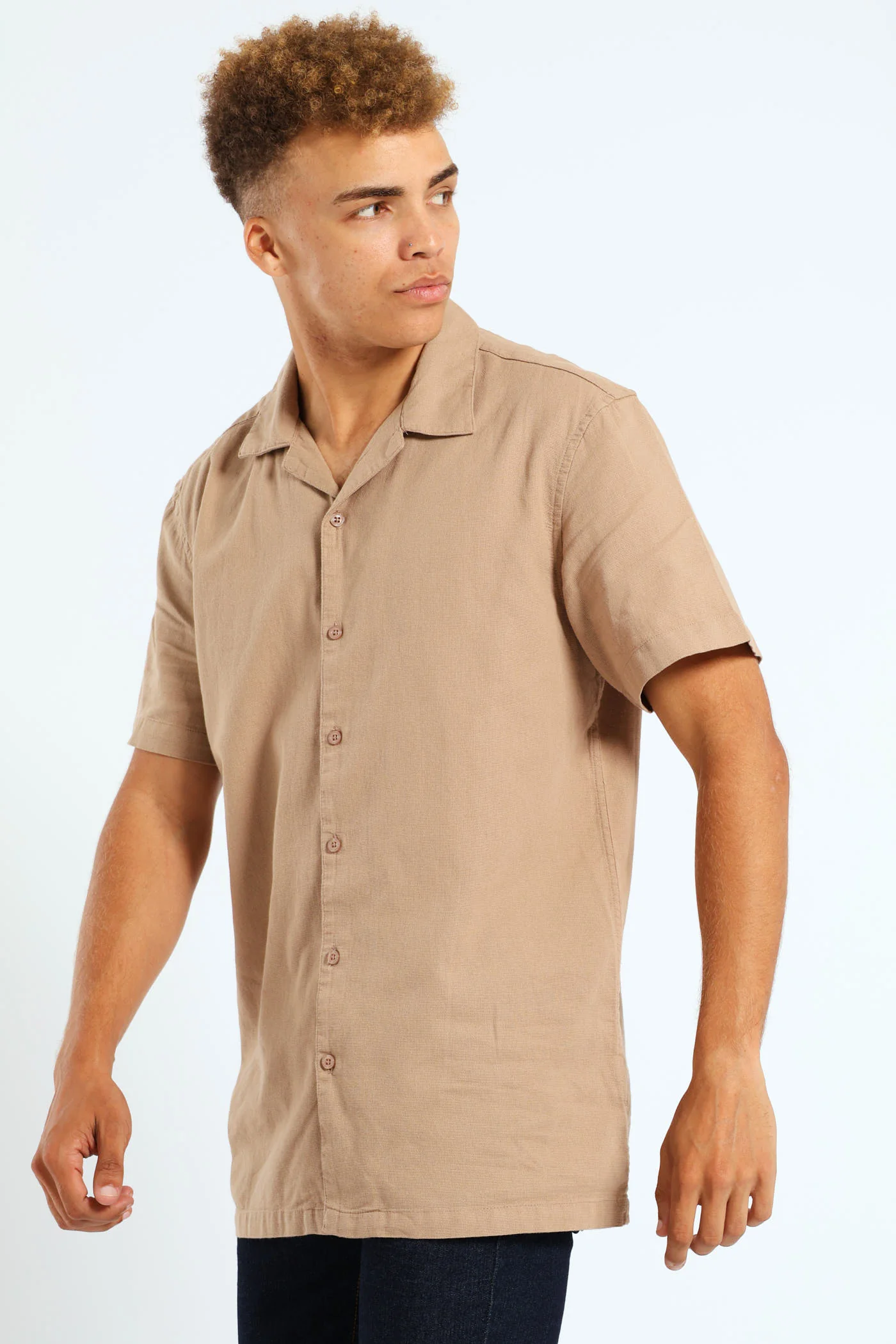 Basketweave Surf Interest Shirt - Mocha - Image 3