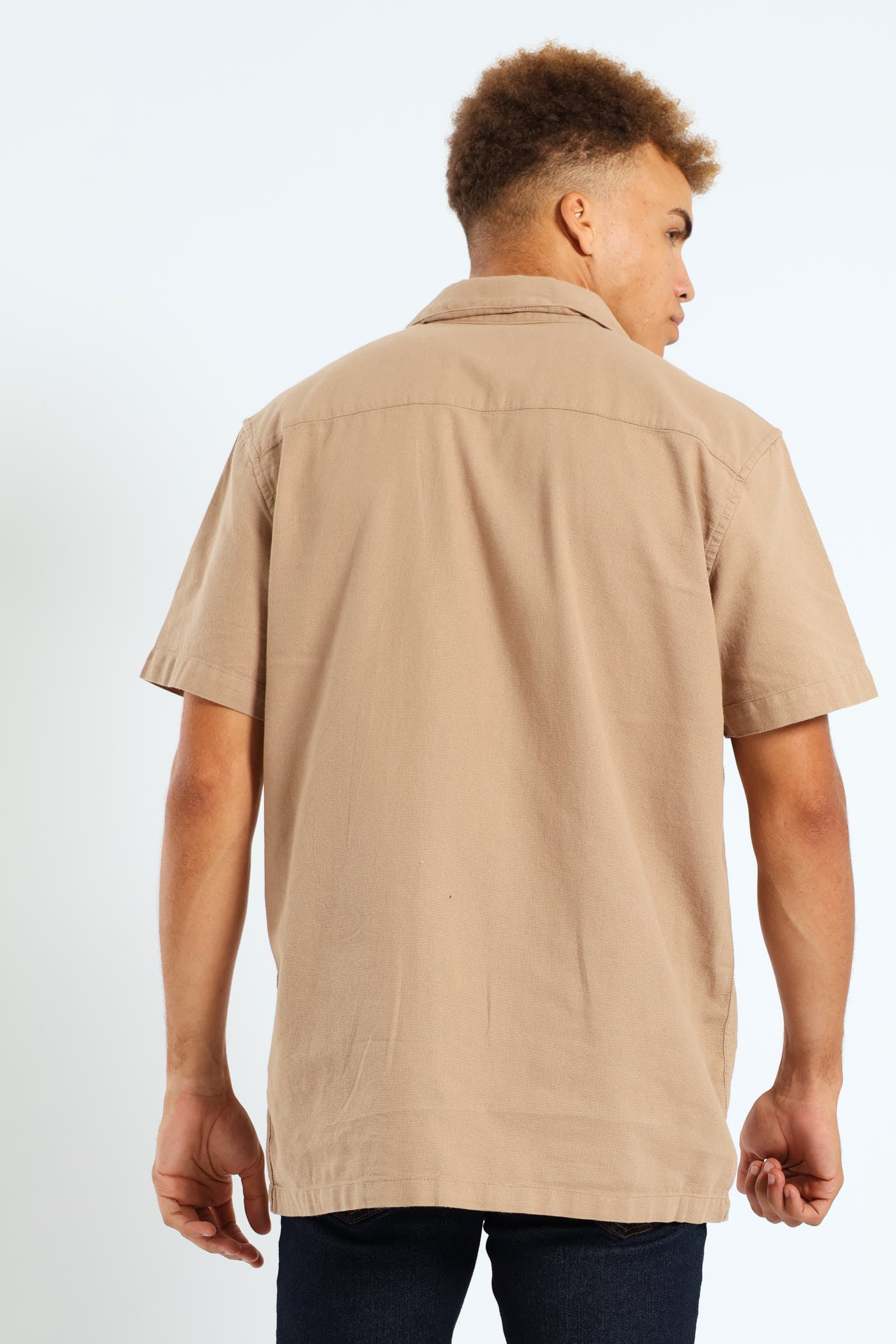 Basketweave Surf Interest Shirt - Mocha - Image 4
