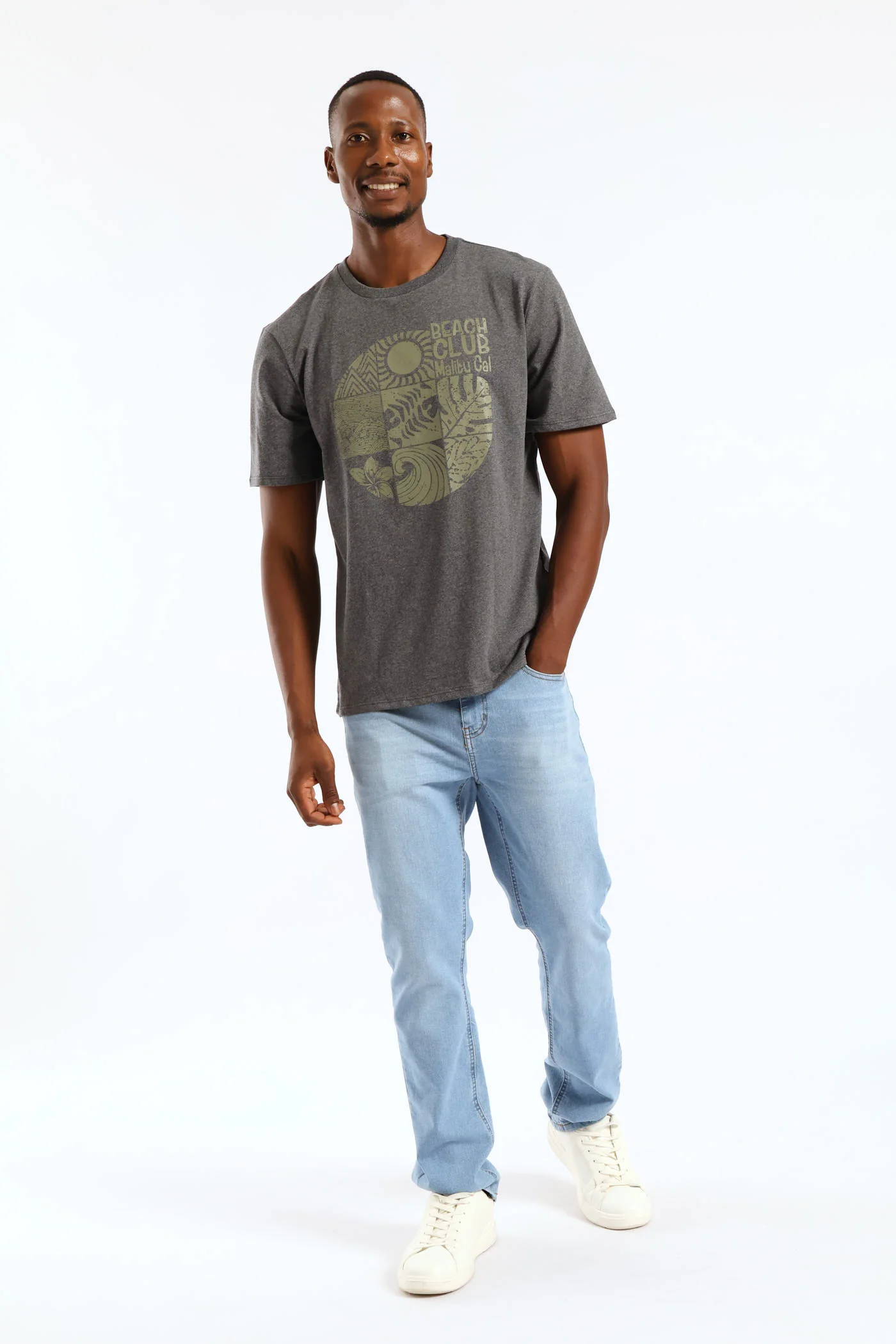 Beach Club Tee - Charcoal Melange - Image 3