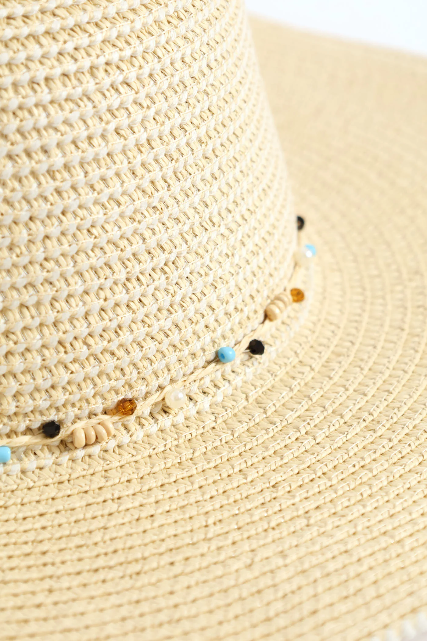 Bead Trim Sunhat - Cream - Image 2