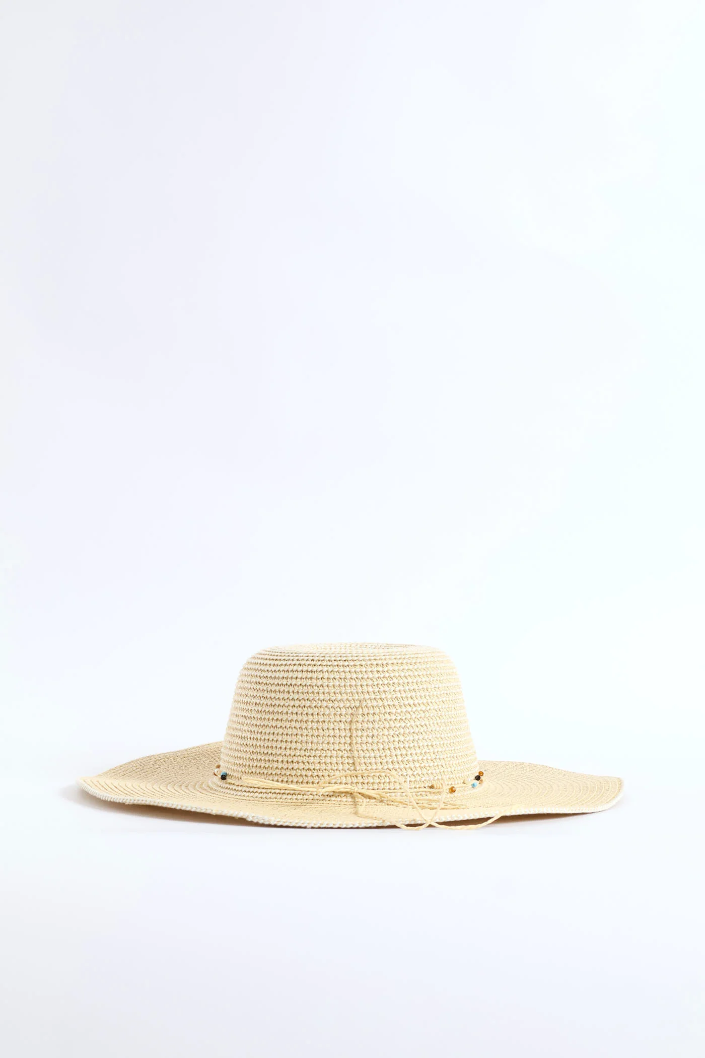 Bead Trim Sunhat - Cream - Image 3
