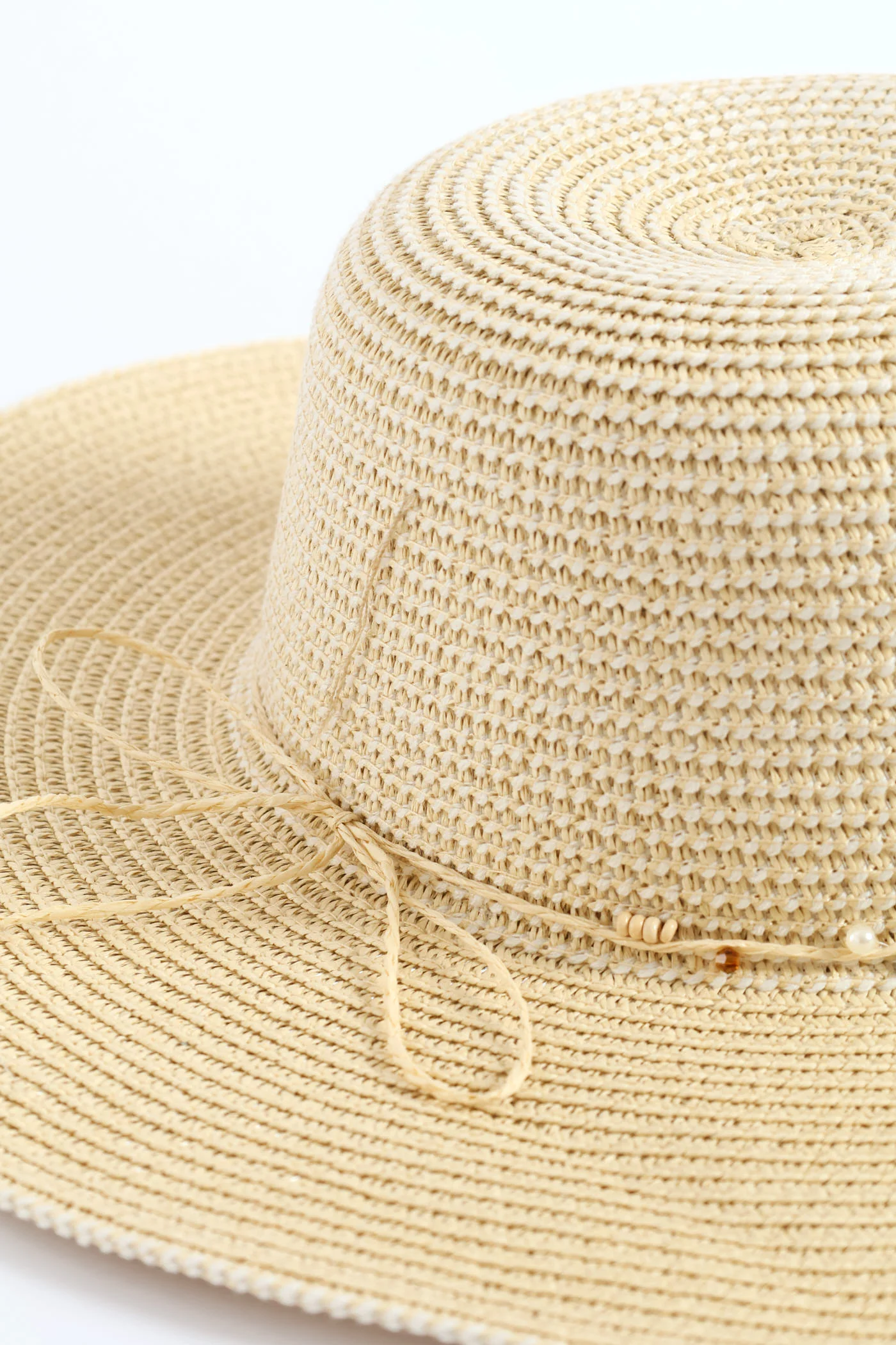 Bead Trim Sunhat - Cream - Image 4
