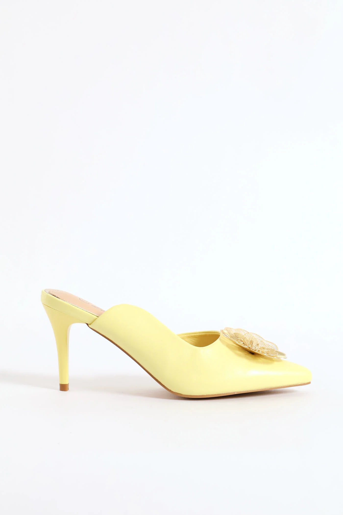 Beaded Flower Asymmetrical Mule Sandal - Chartreuse - Image 6
