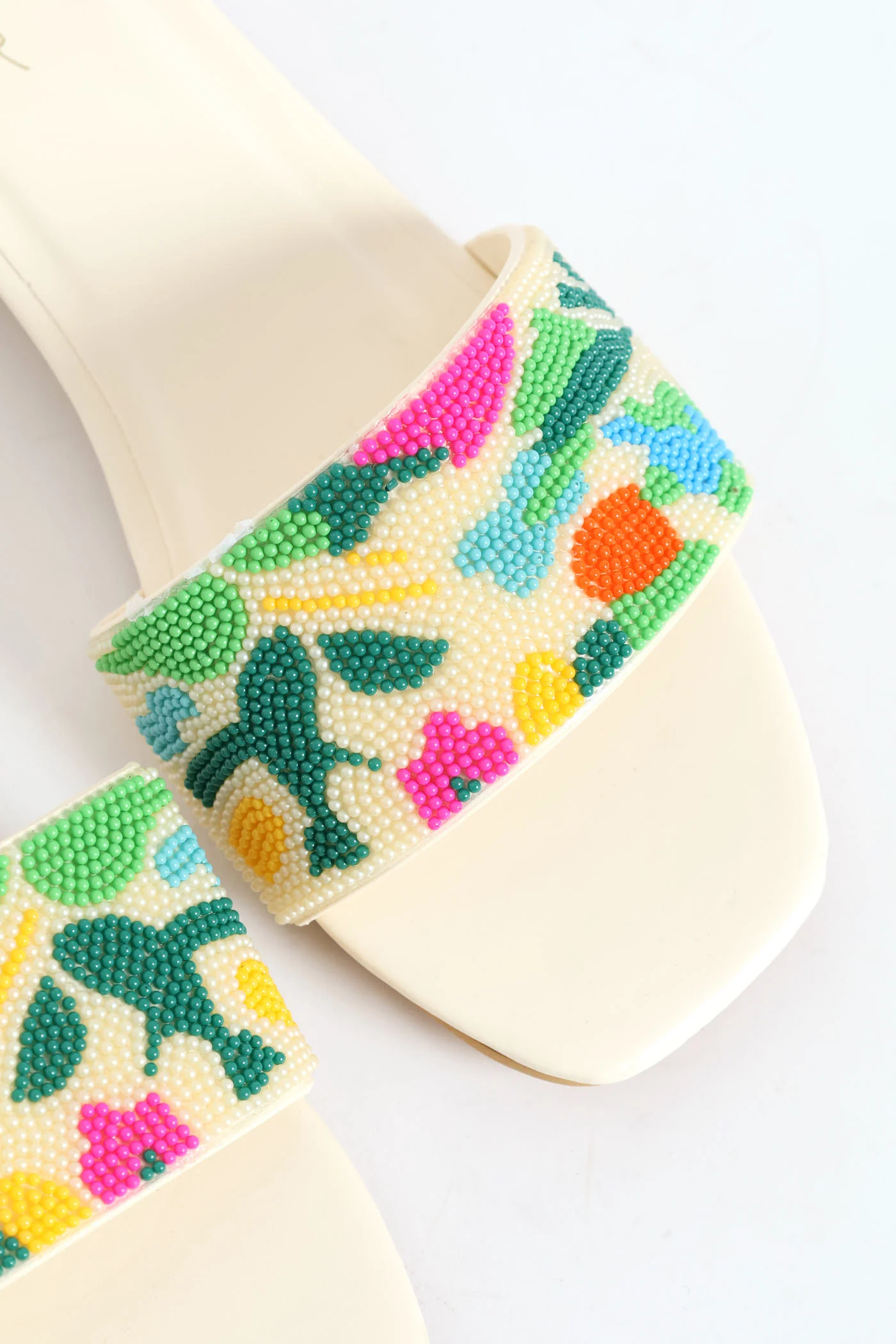 Beaded Sandal On Low Block Heel - Multi - Image 2