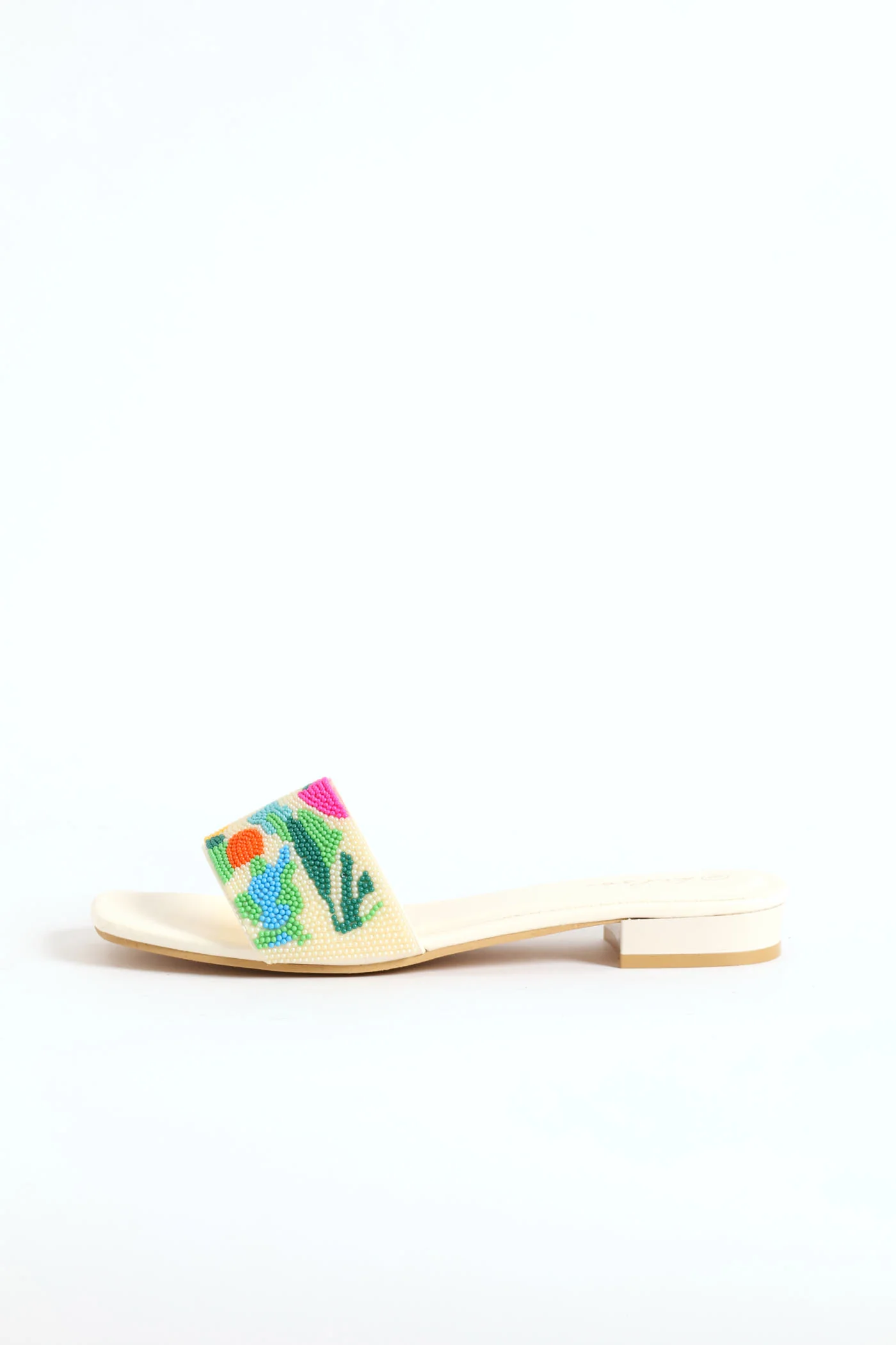 Beaded Sandal On Low Block Heel - Multi - Image 4