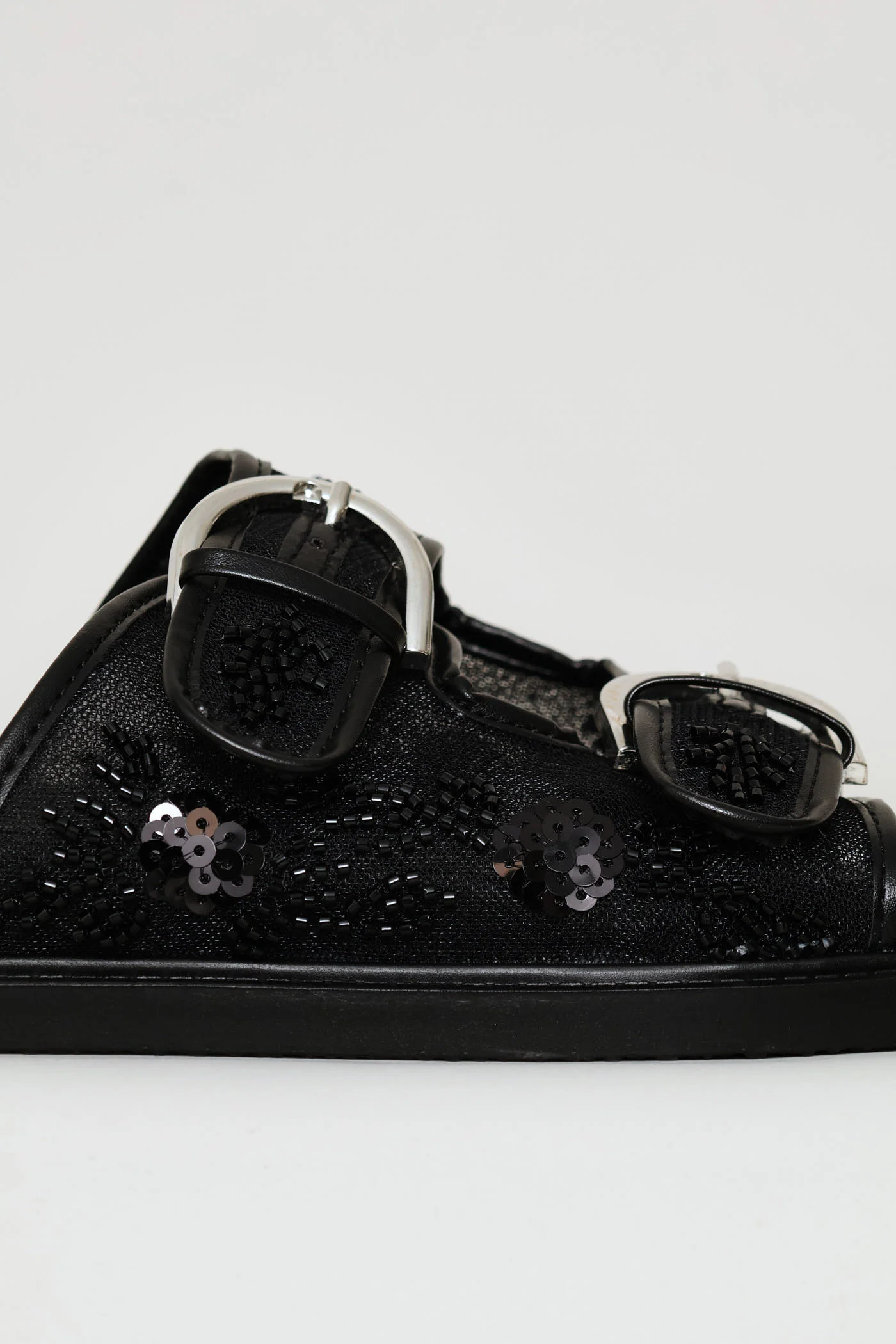 Beaded Slide On Moulded Footbead - Black - Image 2