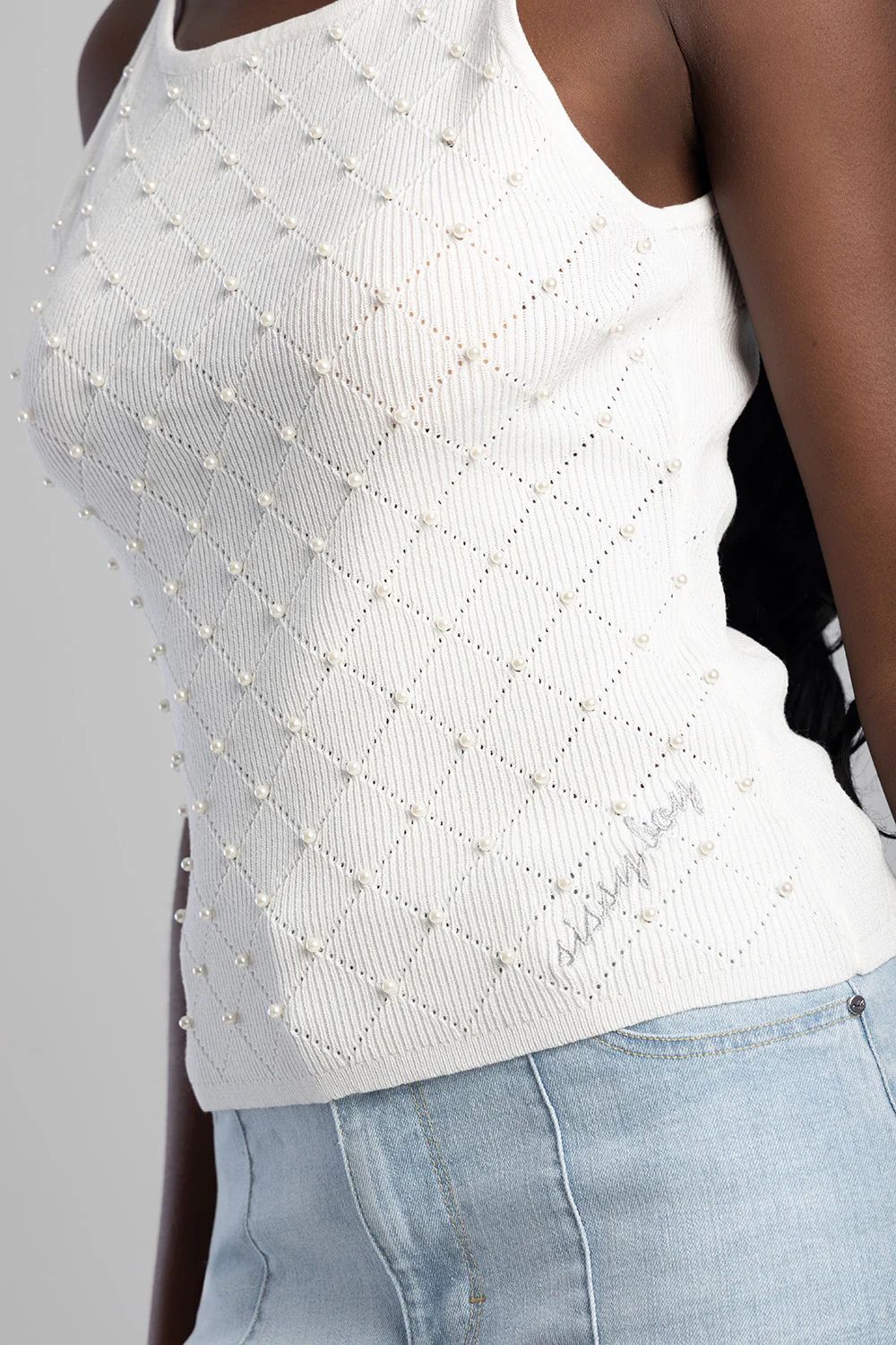 Beaded Vest - White - Image 3