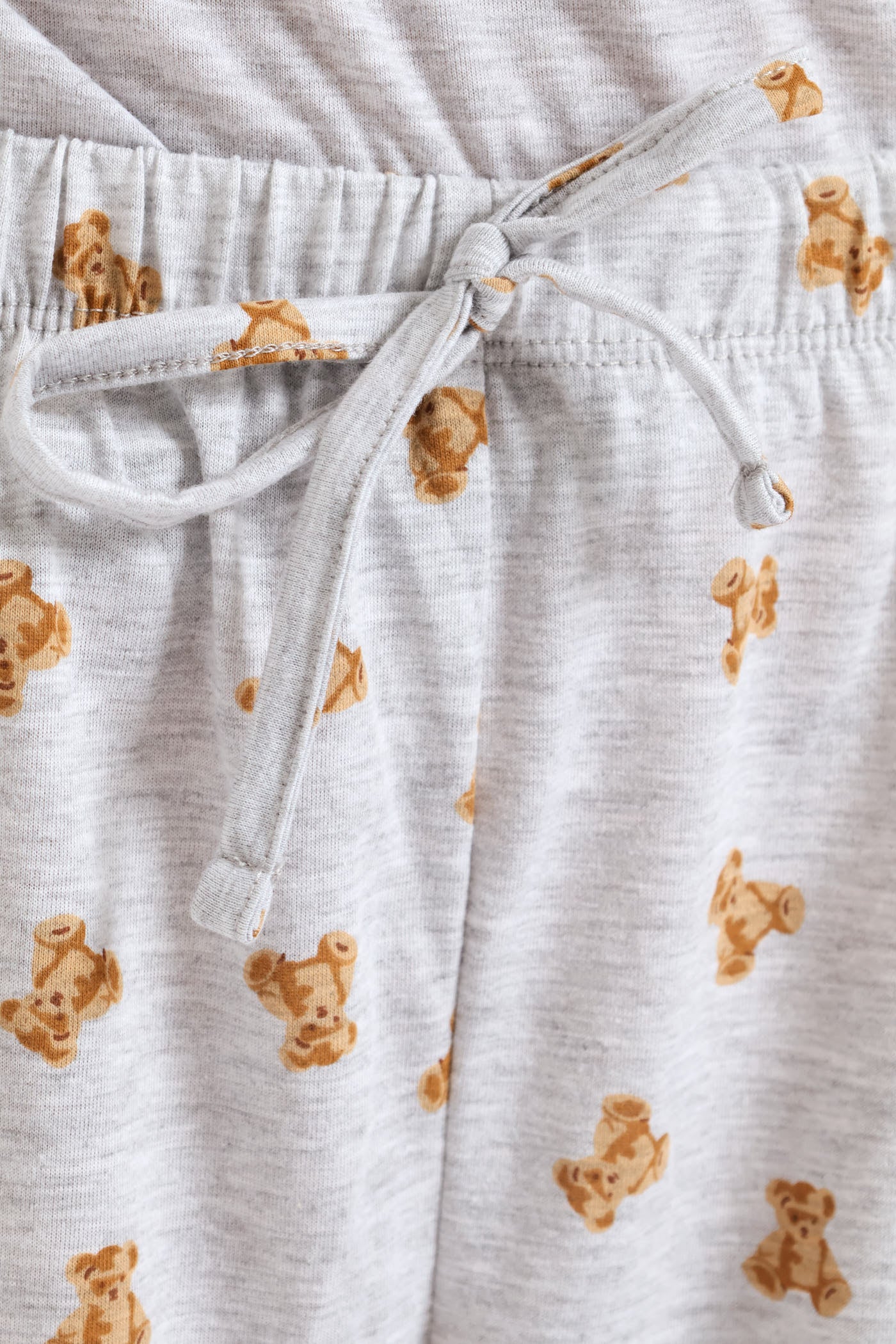 Bear Knit Capri Pants PJ Set - Grey Melange - Image 5