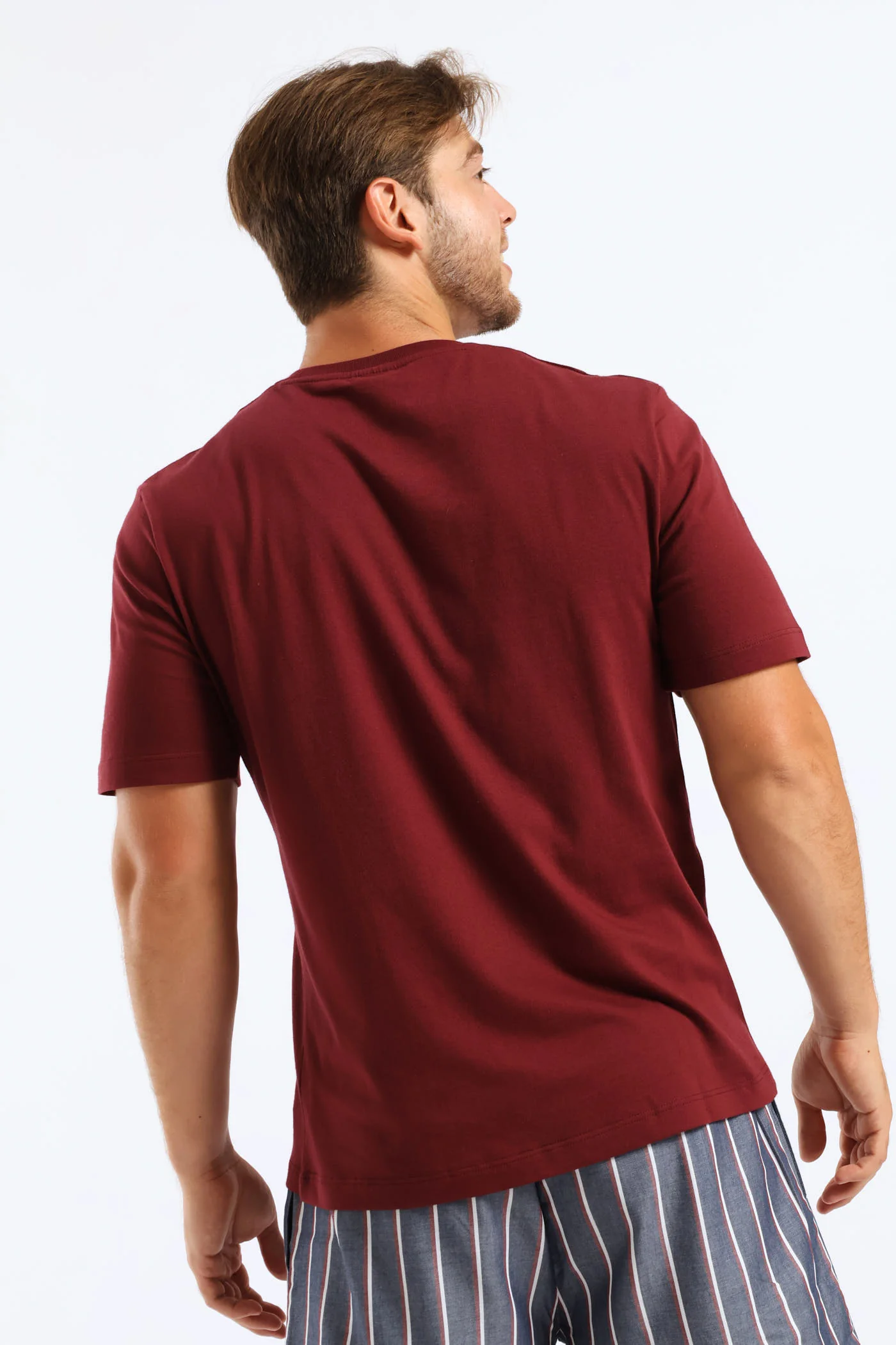 Beer Disappear Slogan Tee - Burgundy - Image 3