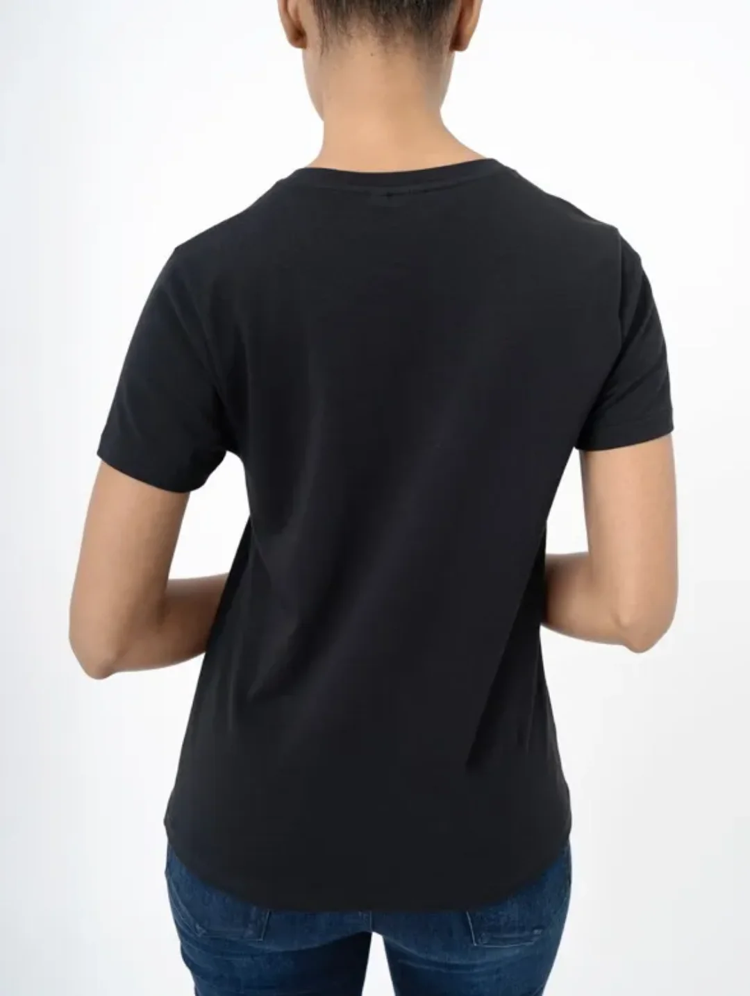 Bella Embroidered T-Shirt - Black - Image 4