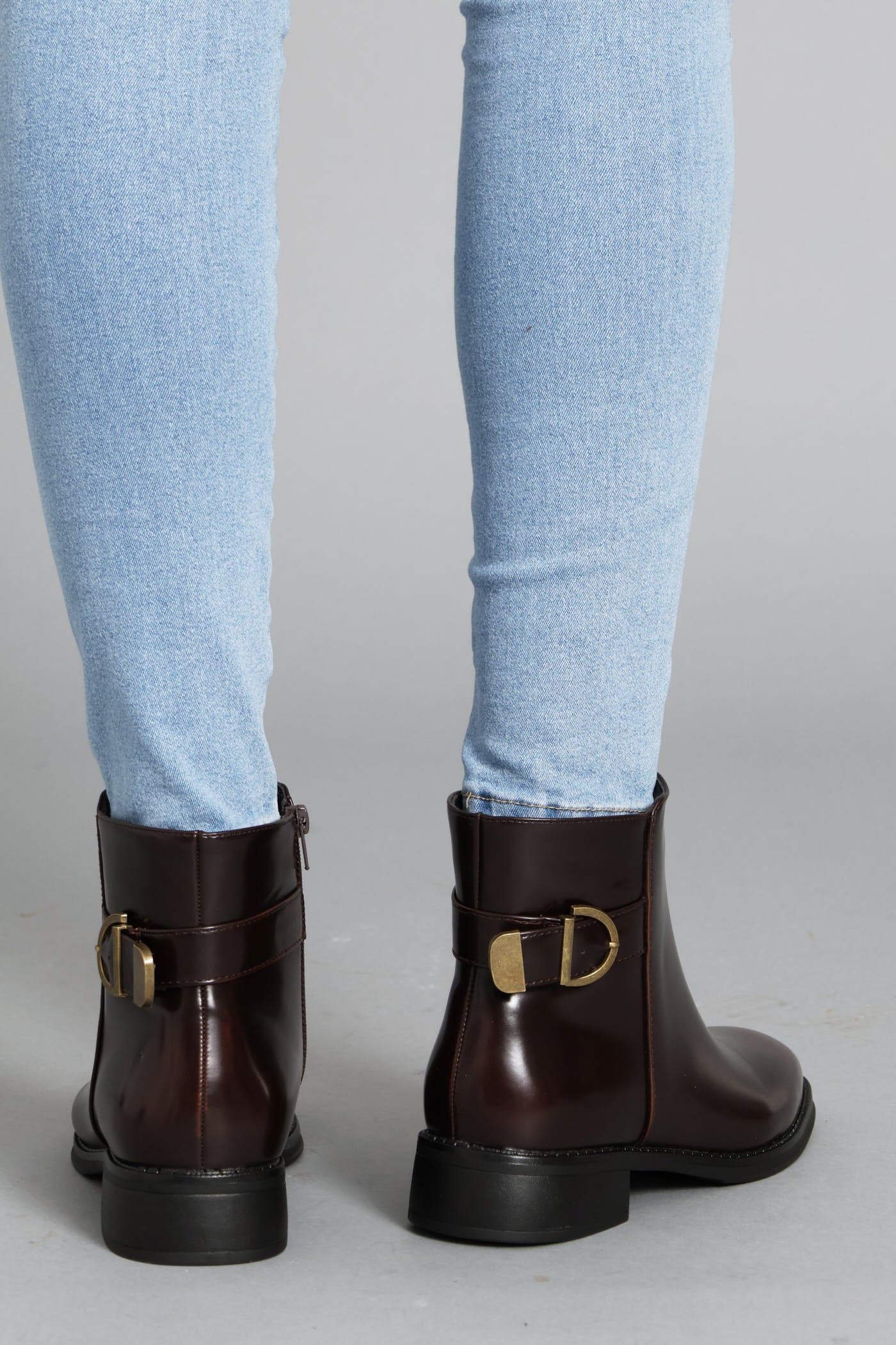 Belt & Buckle Detail Chelsea Boot - Chocolate - Image 5