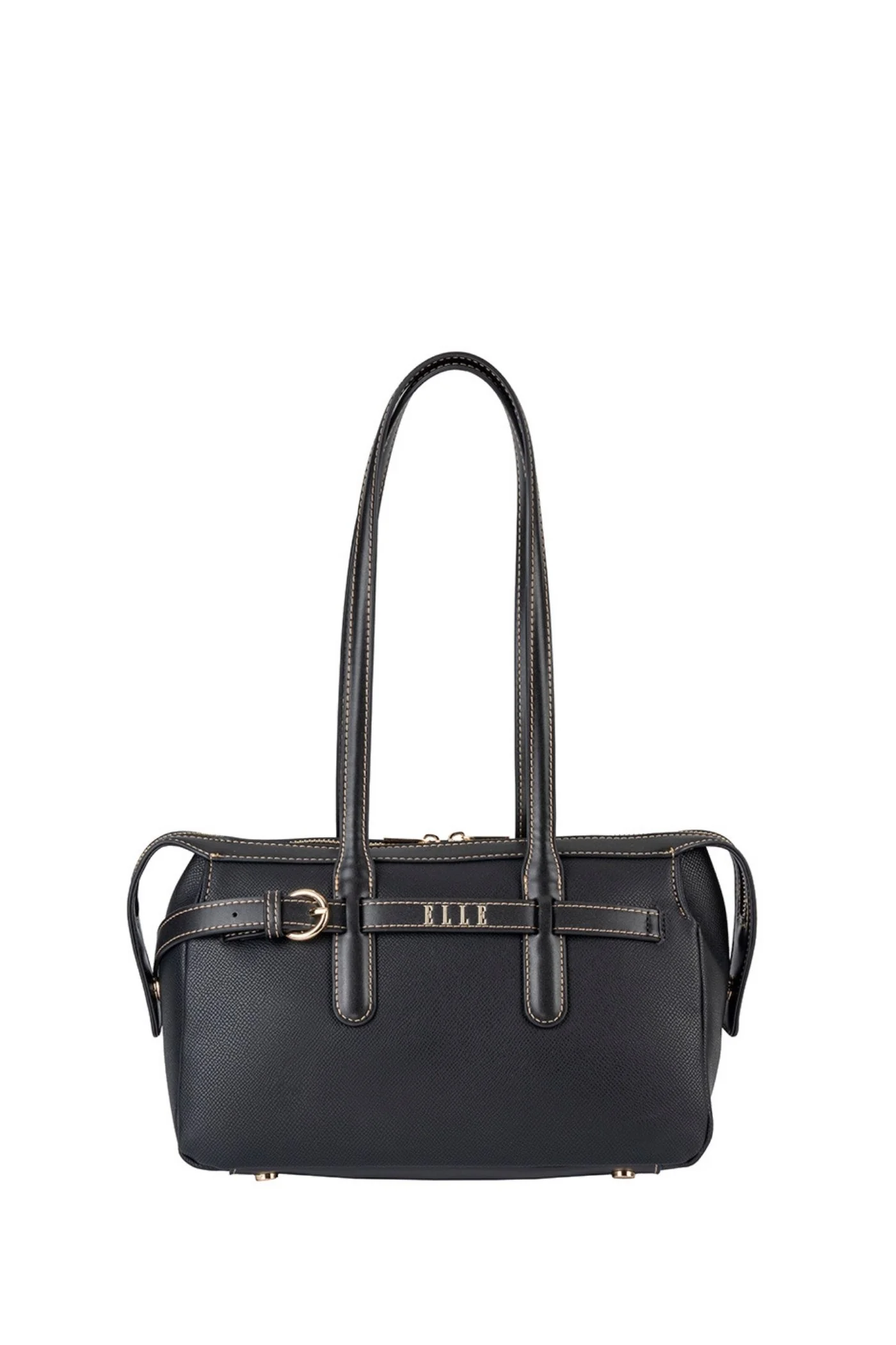 Belt Buckle Boston Bag - Black - Image 5