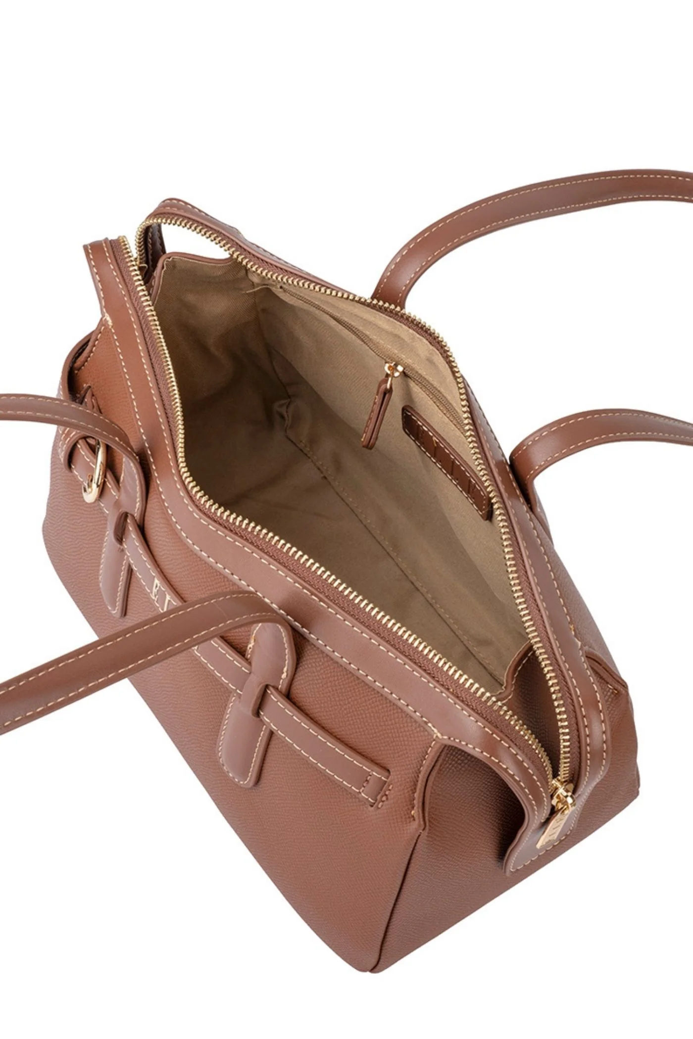 Belt Buckle Boston Bag - Brown - Image 2