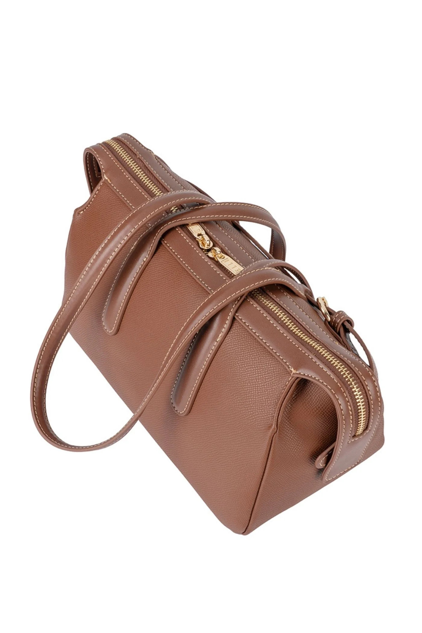 Belt Buckle Boston Bag - Brown - Image 4