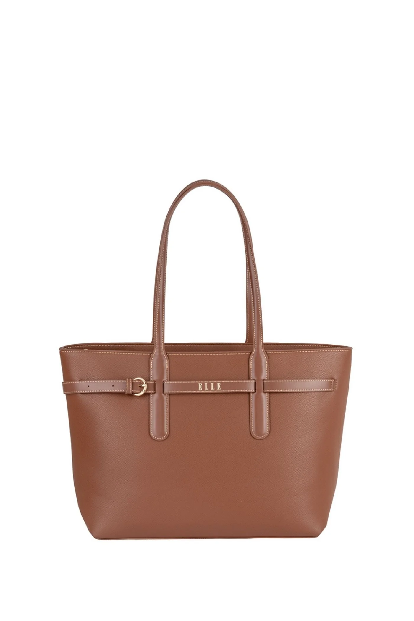 Belt Buckle Tote Bag - Brown - Image 4