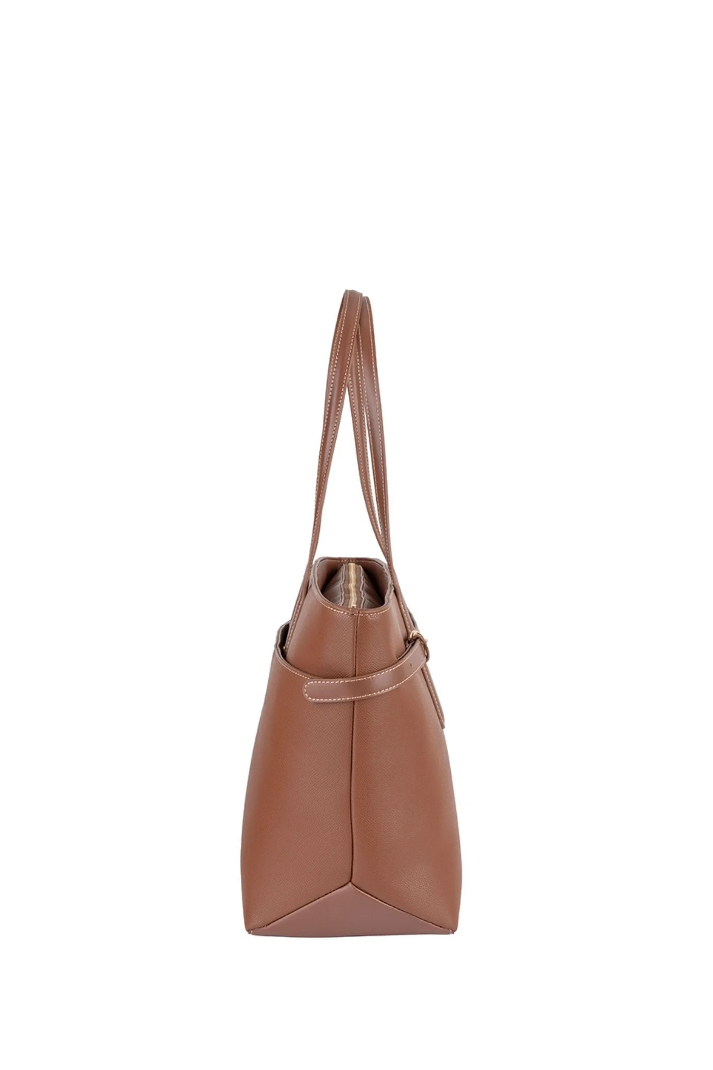 Belt Buckle Tote Bag - Brown - Image 5