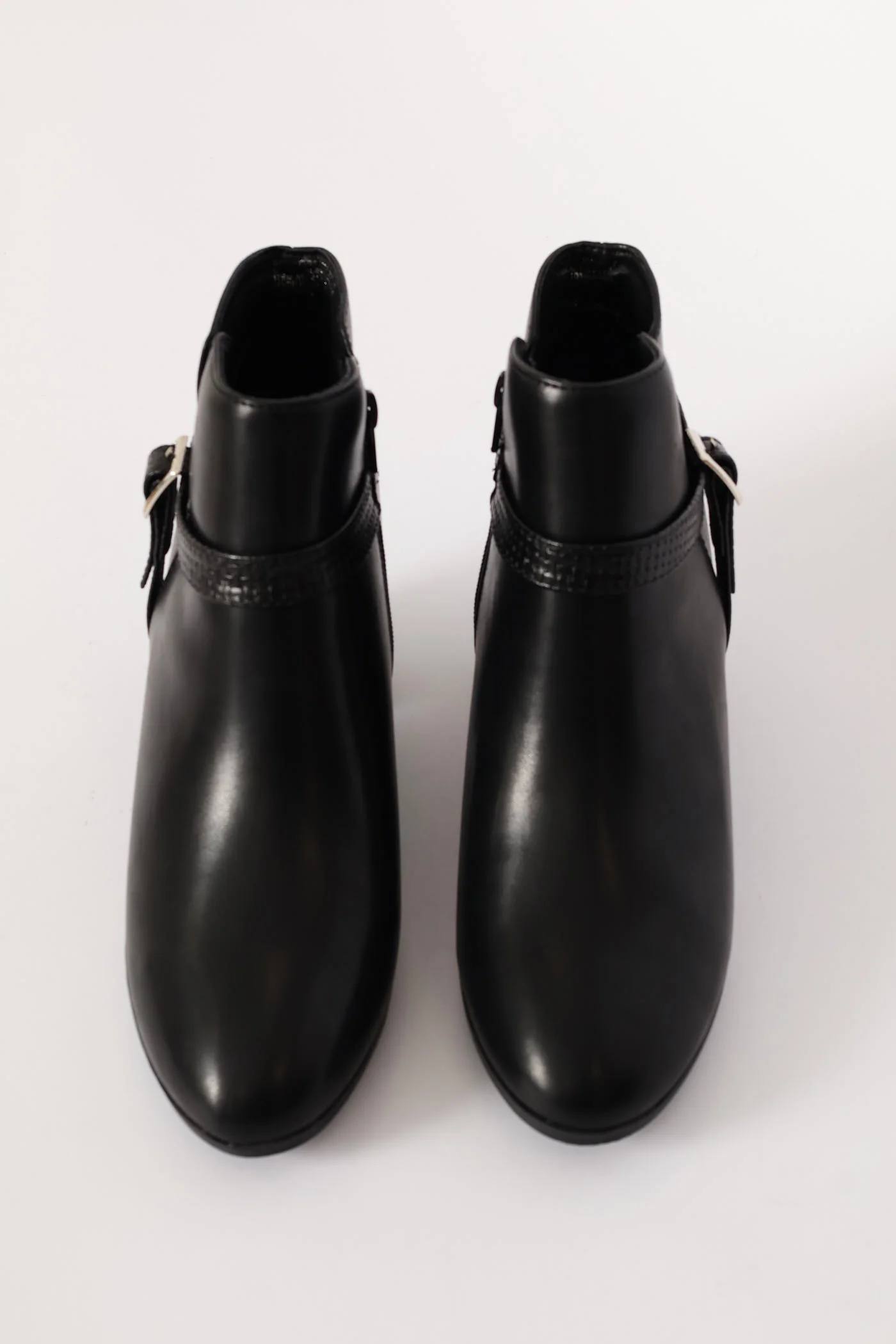 Belt Detail Western Ankle Boot - Black - Image 5