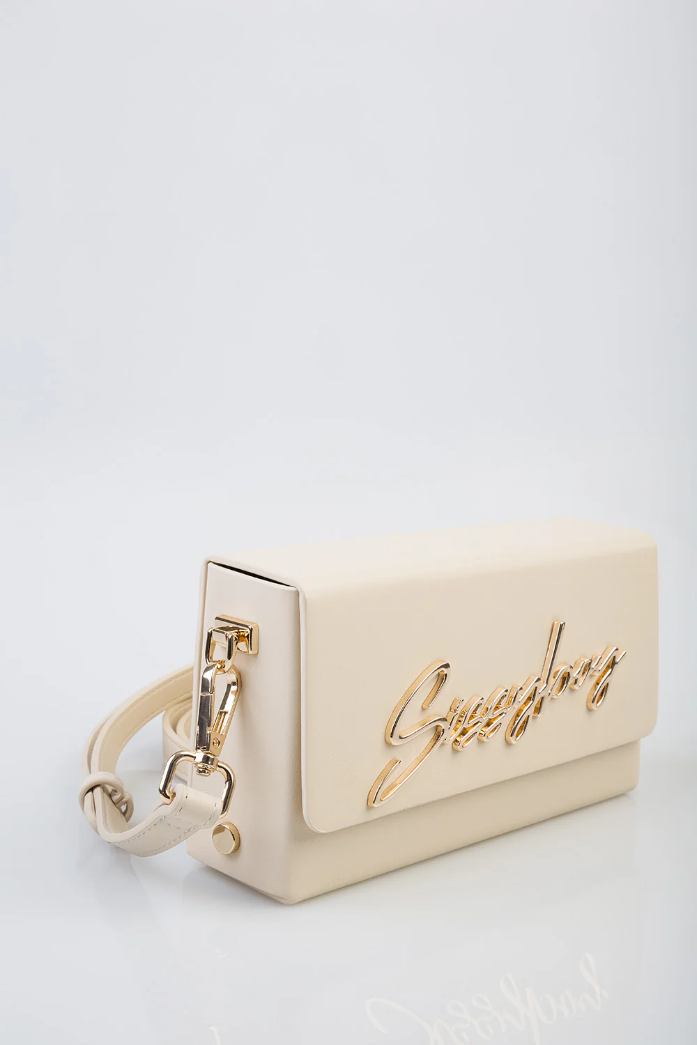 Belt Strap & Front Flap Detail Pauline Handbag - Ecru - Image 2