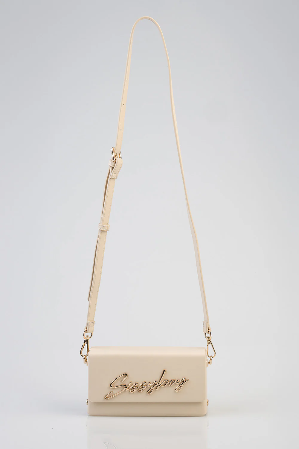 Belt Strap & Front Flap Detail Pauline Handbag - Ecru - Image 3