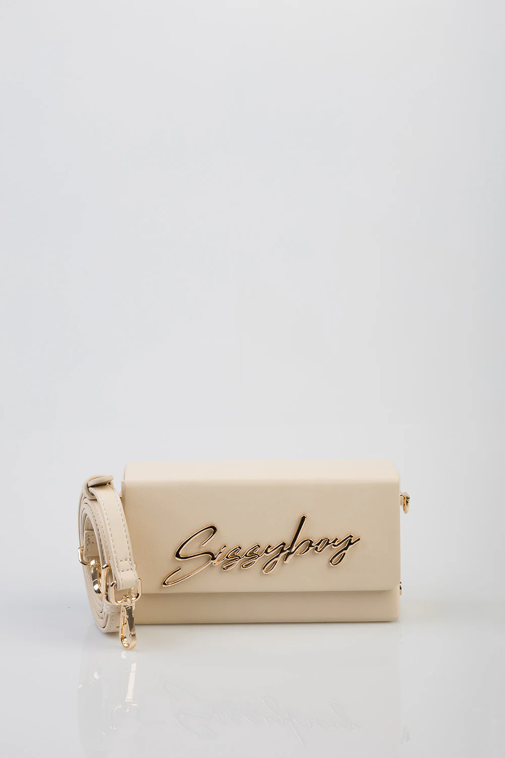 Belt Strap & Front Flap Detail Pauline Handbag - Ecru - Image 4