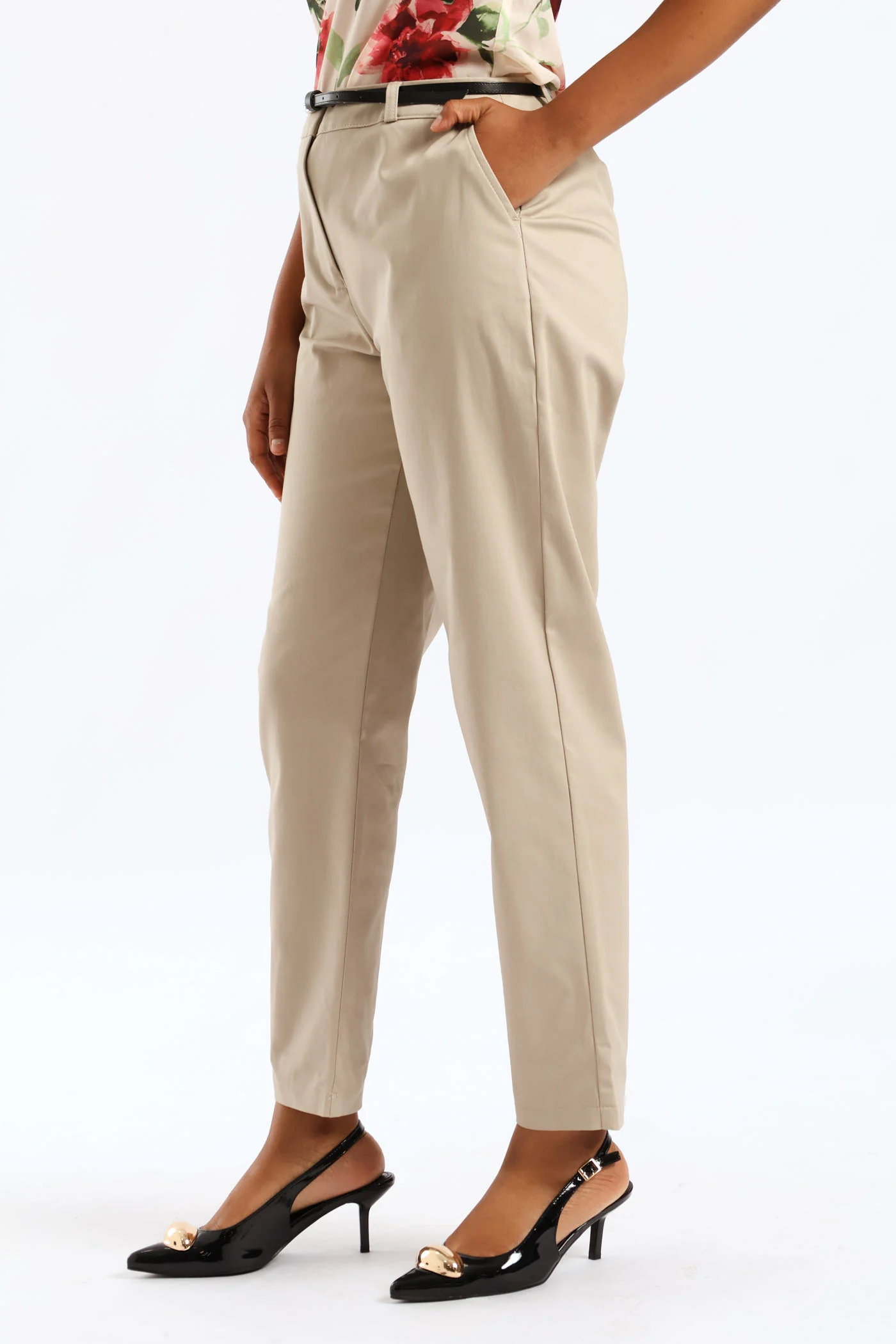 Belted Chino Pant - Oatmeal - Image 5