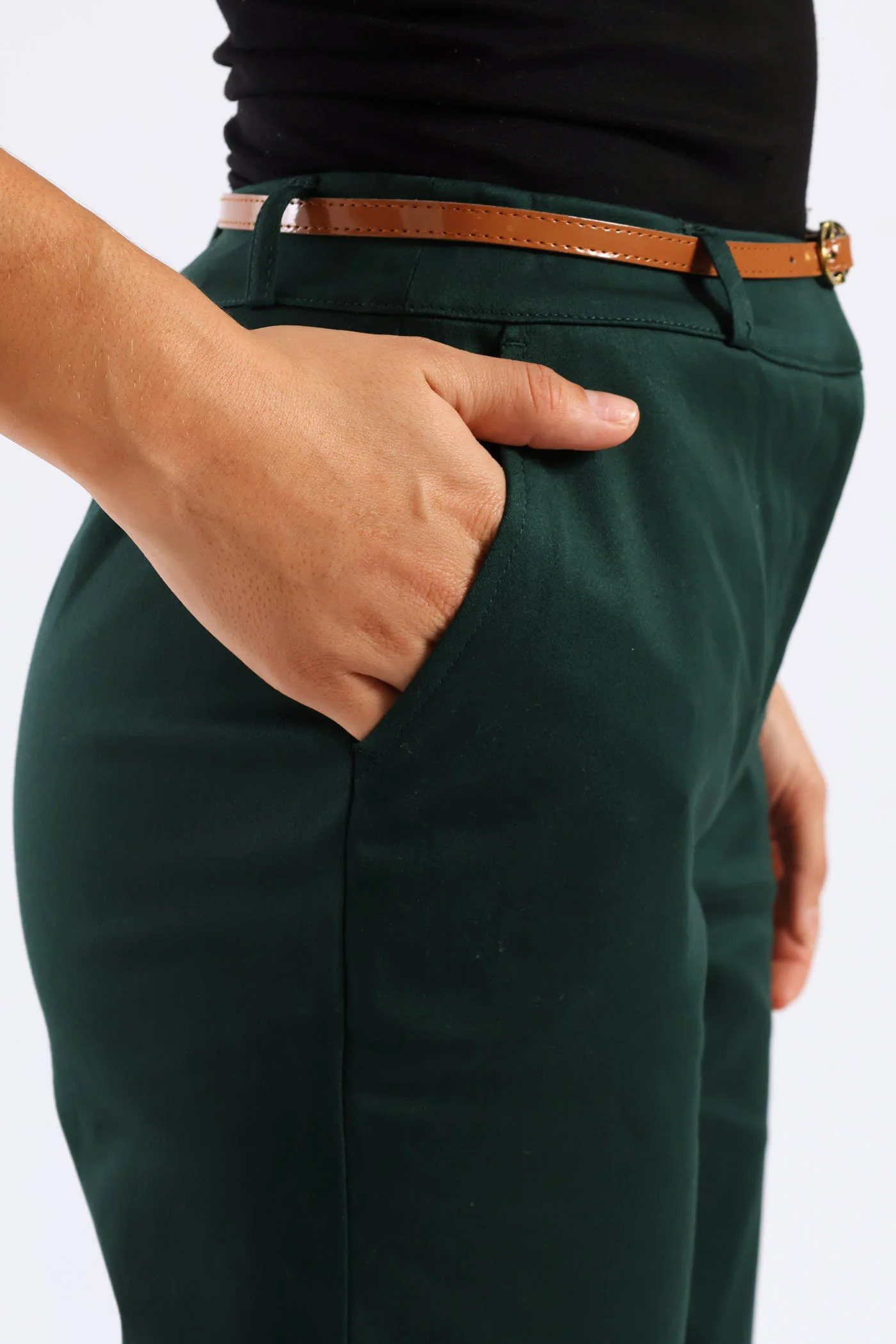 Belted Chino Pant - Teal - Image 2