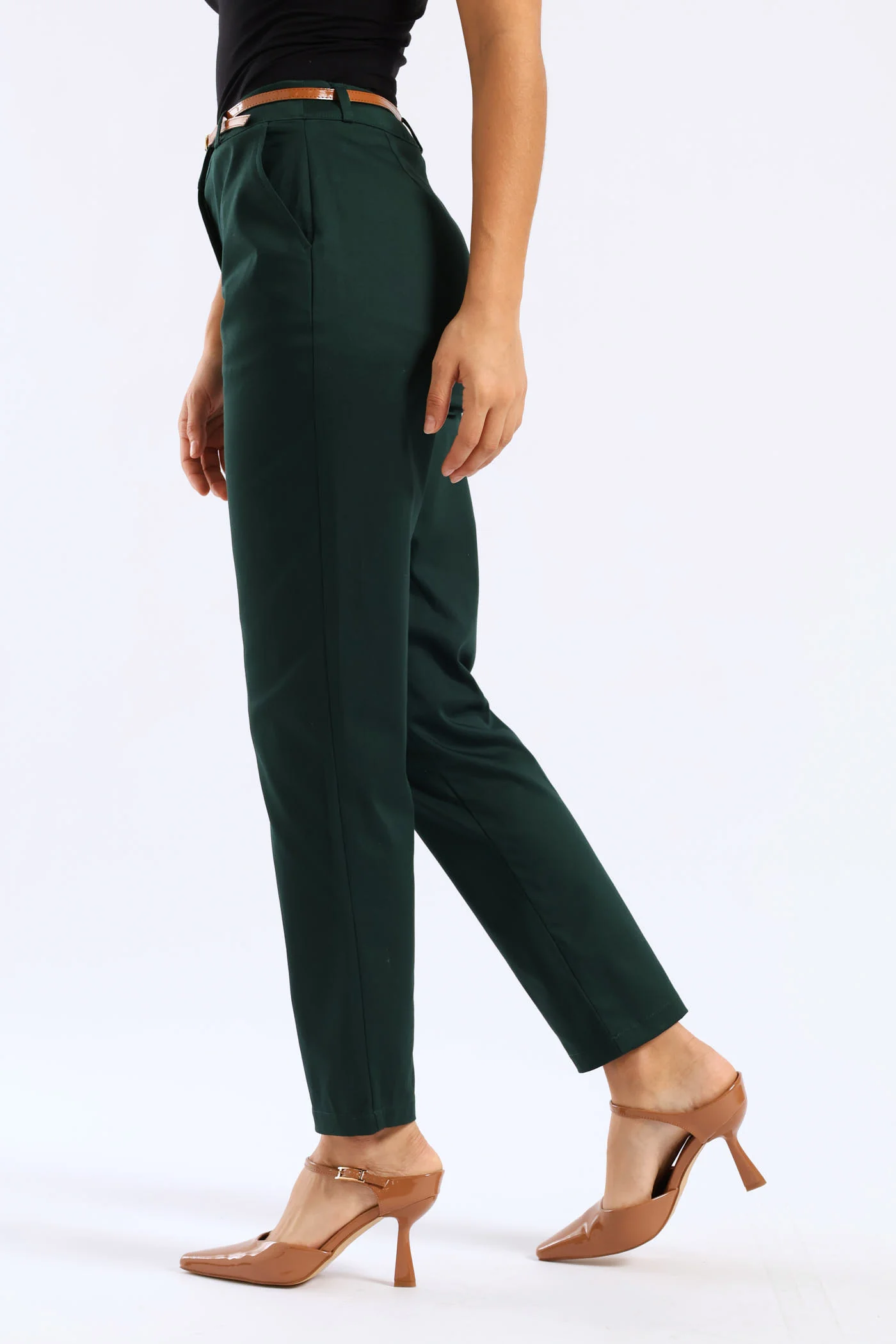 Belted Chino Pant - Teal - Image 4