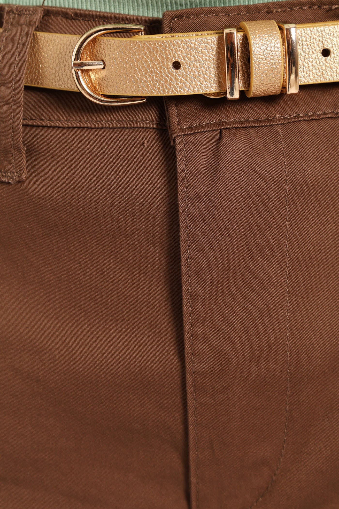Belted Sateen Bermuda Chino Shorts - Mocha - Image 4