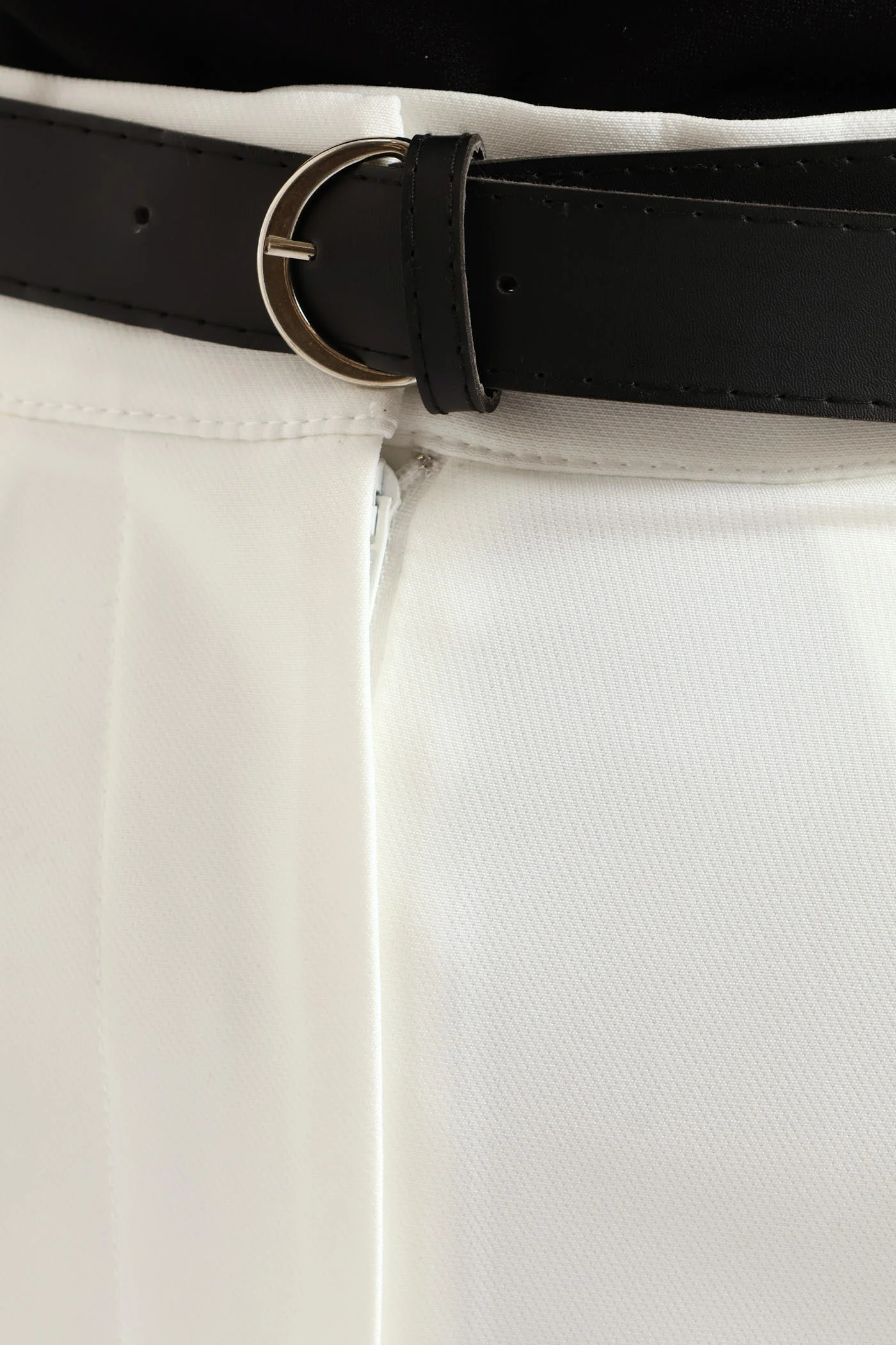 Belted Tapered Leg Pant - Cream - Image 5